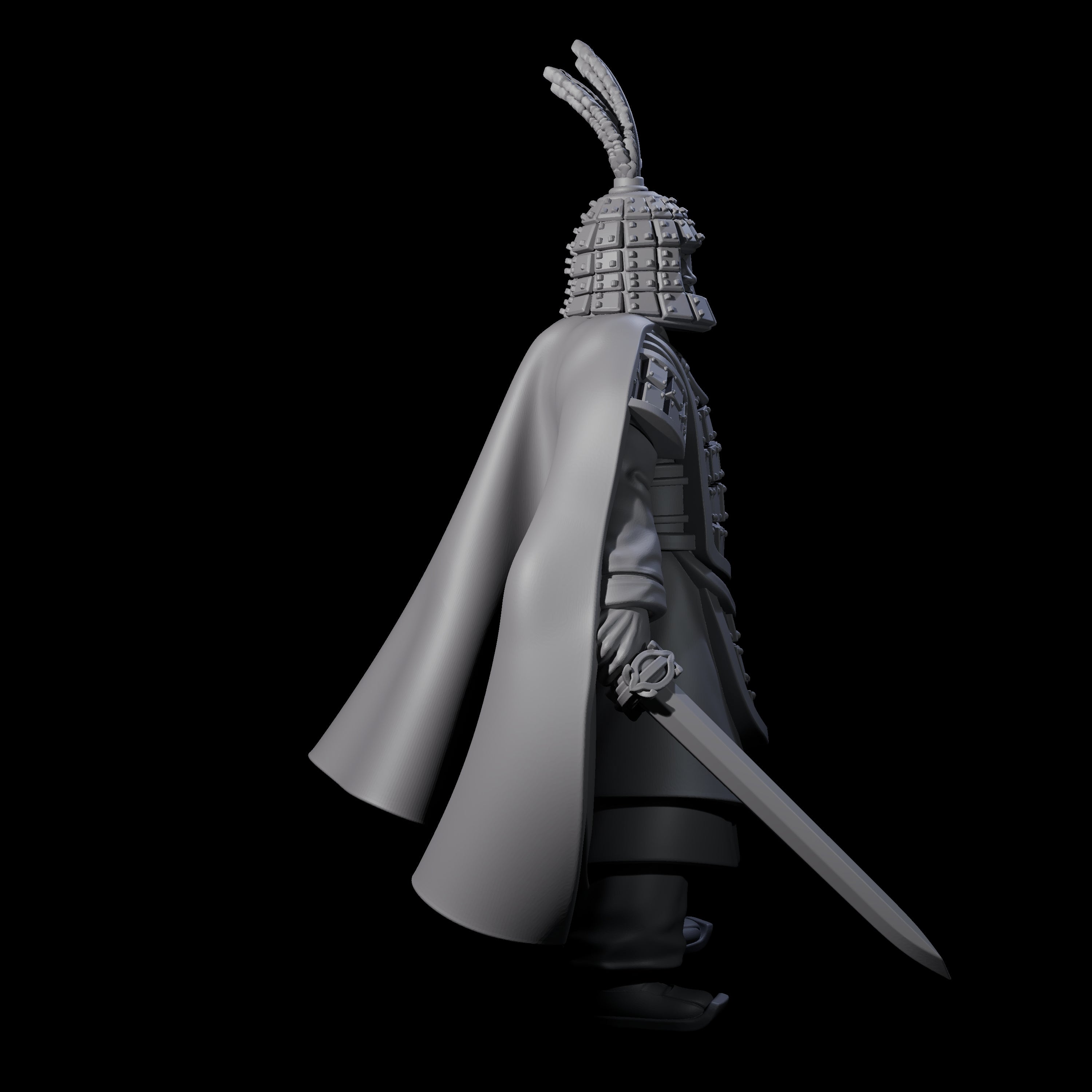 Chinese Stoic Human Captain Miniature for Dungeons and Dragons, Pathfinder or other TTRPGs