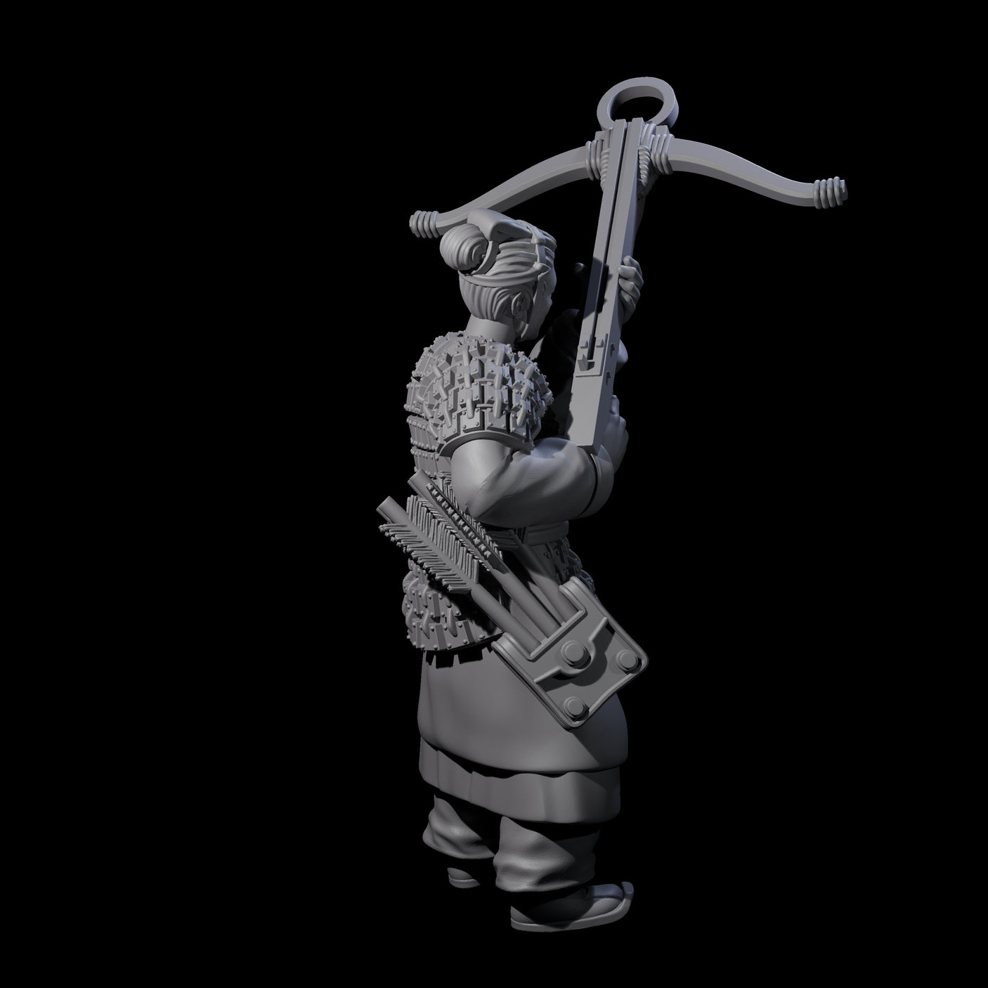 Chinese Terracotta Crossbowman F Miniature for Dungeons and Dragons, Pathfinder or other TTRPGs
