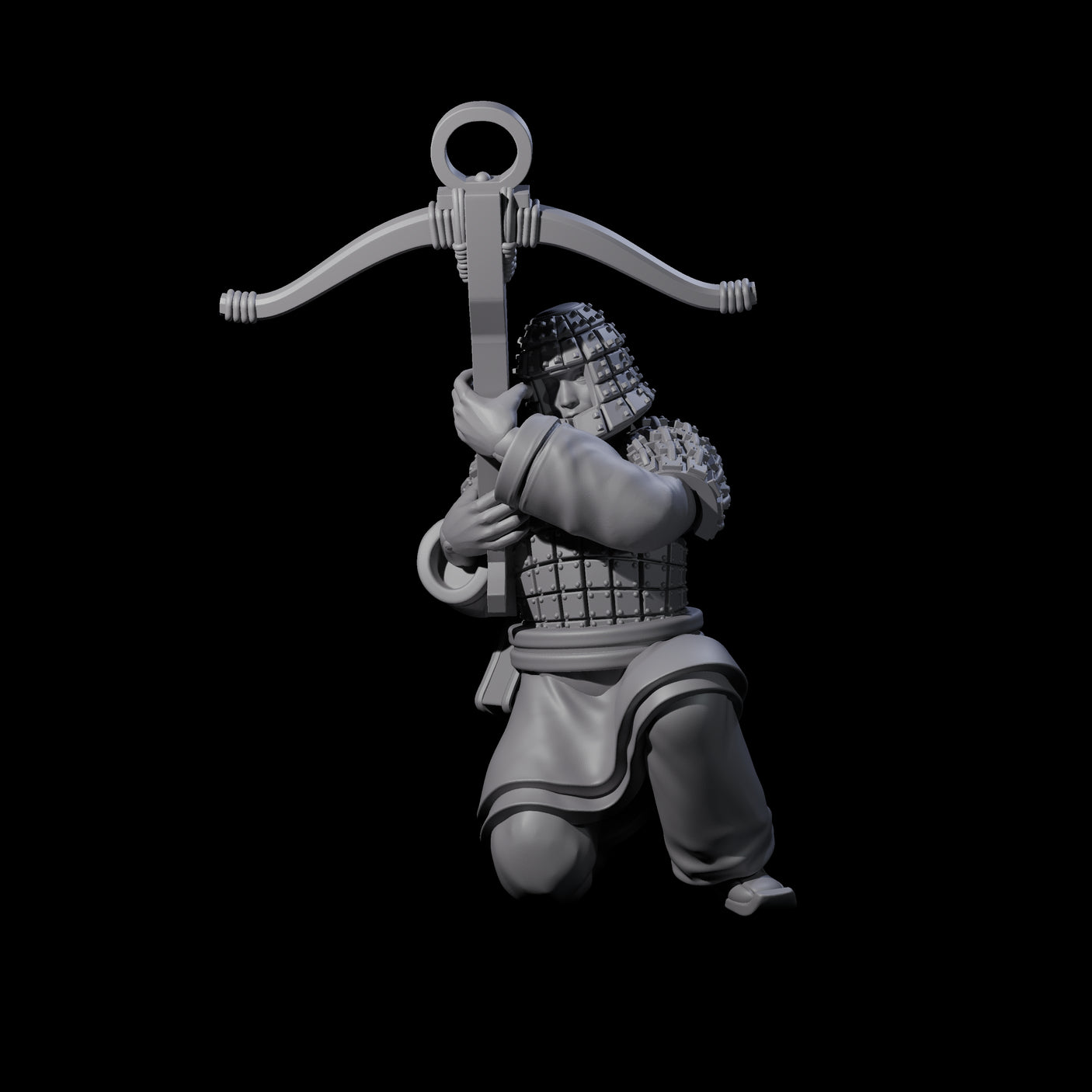 Chinese Terracotta Crossbowman J Miniature for Dungeons and Dragons, Pathfinder or other TTRPGs