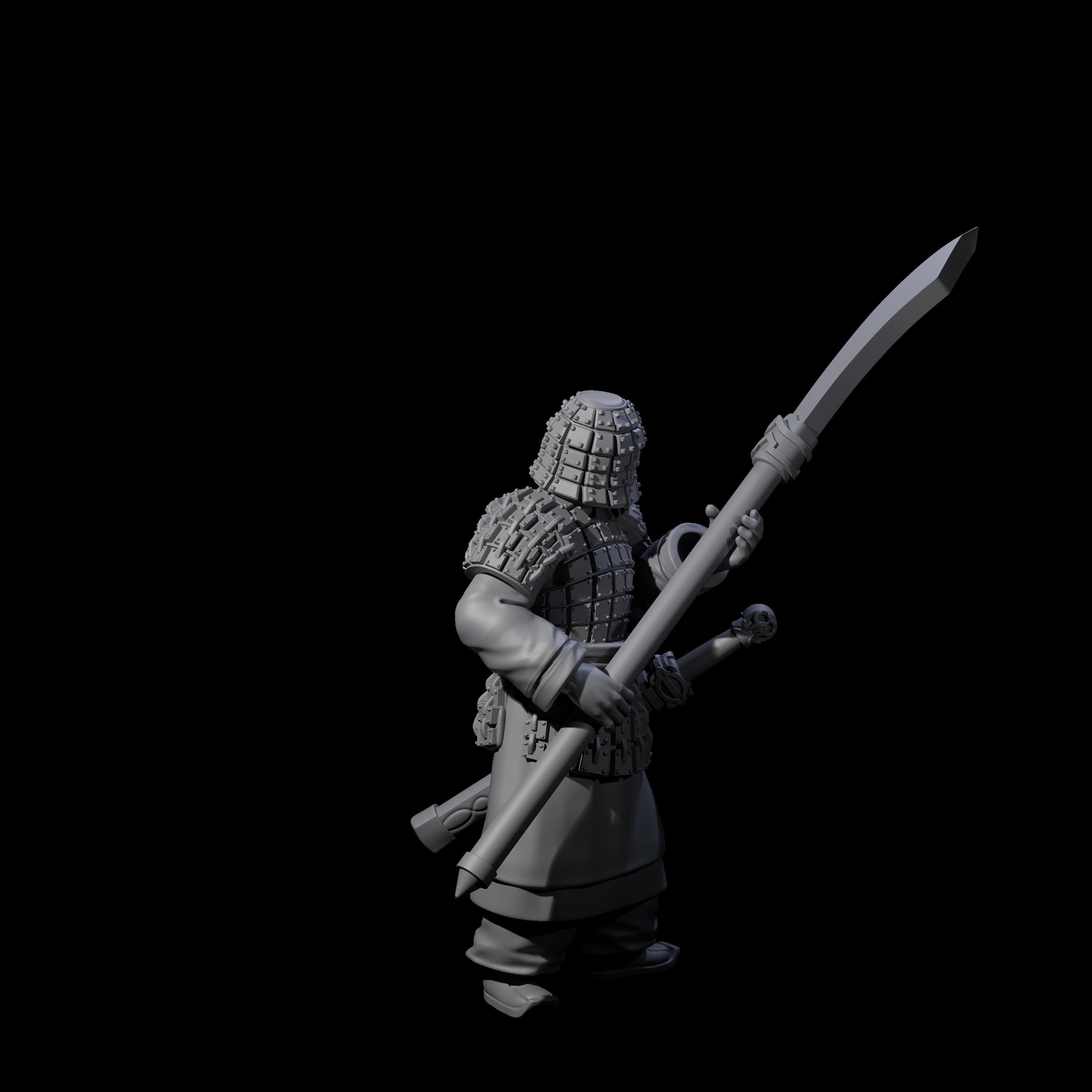 Chinese Terracotta Reaching Polearm Warrior A Miniature for Dungeons and Dragons, Pathfinder or other TTRPGs