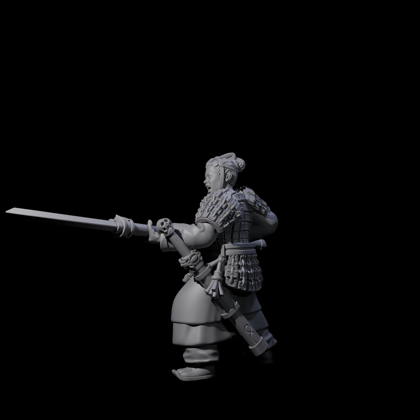 Chinese Terracotta Reaching Polearm Warrior B Miniature for Dungeons and Dragons, Pathfinder or other TTRPGs