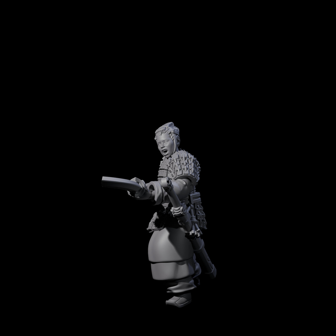 Chinese Terracotta Reaching Polearm Warrior B Miniature for Dungeons and Dragons, Pathfinder or other TTRPGs