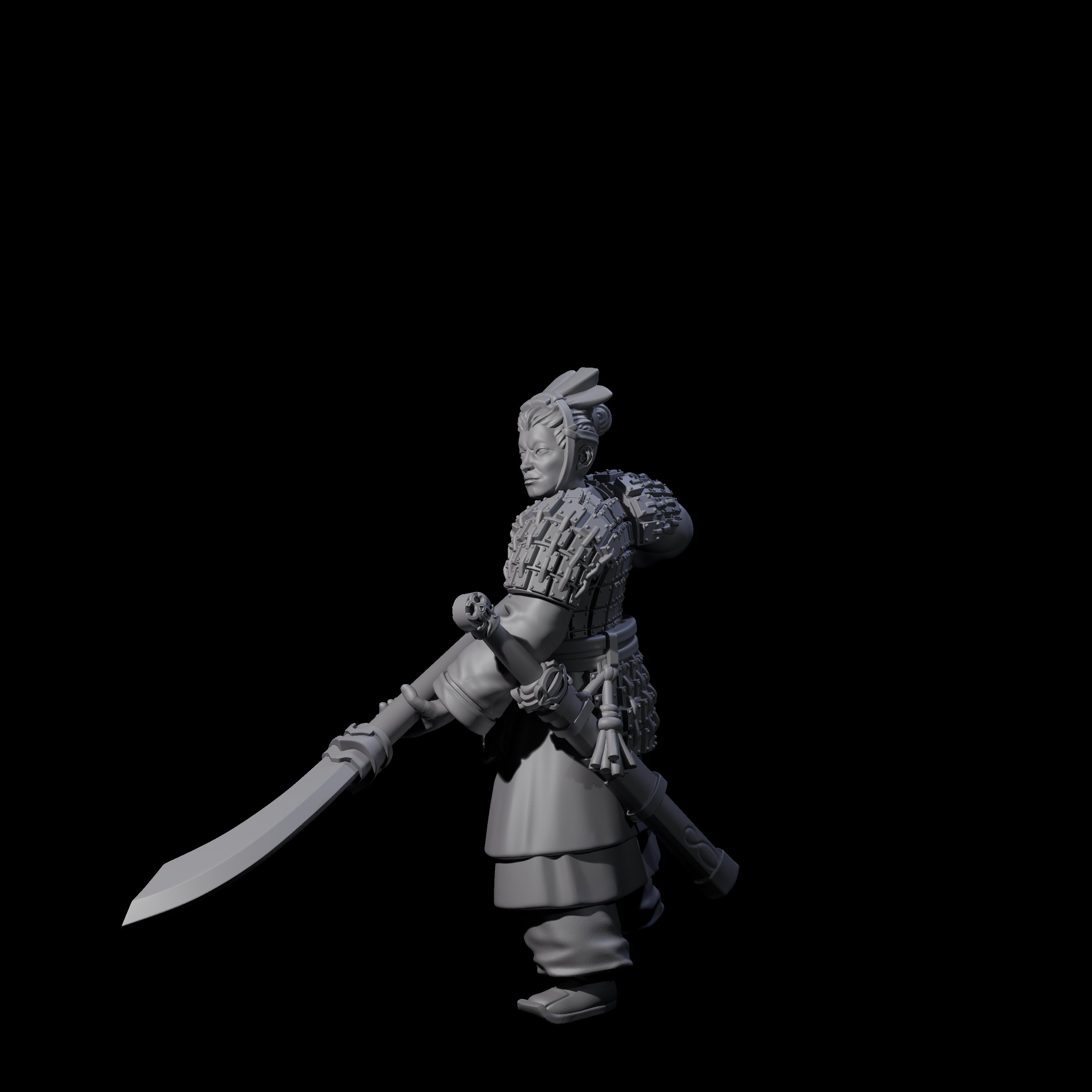 Chinese Terracotta Reaching Polearm Warrior C Miniature for Dungeons and Dragons, Pathfinder or other TTRPGs