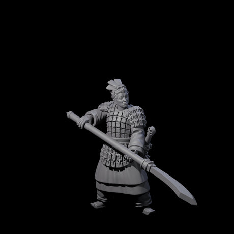 Chinese Terracotta Reaching Polearm Warrior C Miniature for Dungeons and Dragons, Pathfinder or other TTRPGs