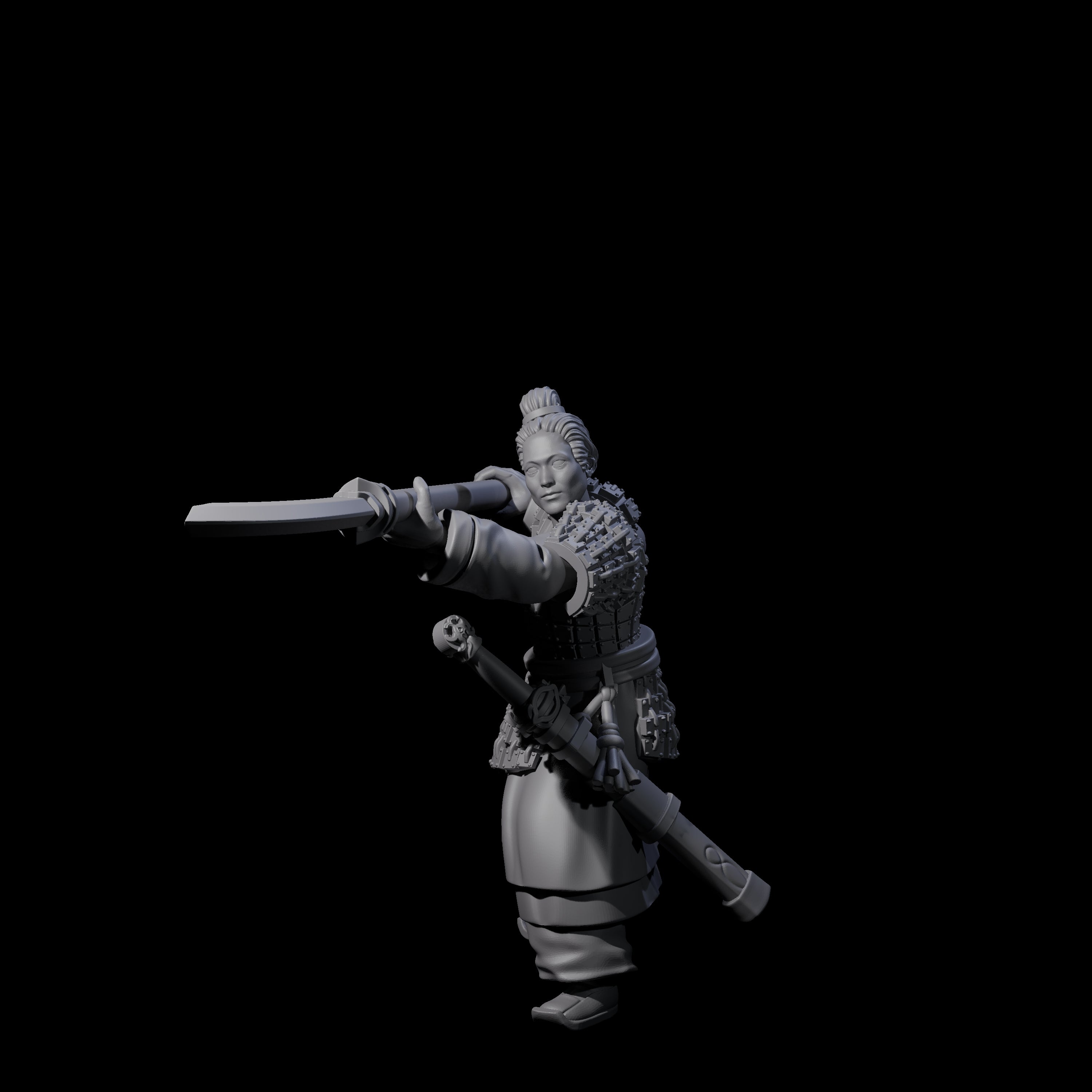 Chinese Terracotta Reaching Polearm Warrior D Miniature for Dungeons and Dragons, Pathfinder or other TTRPGs