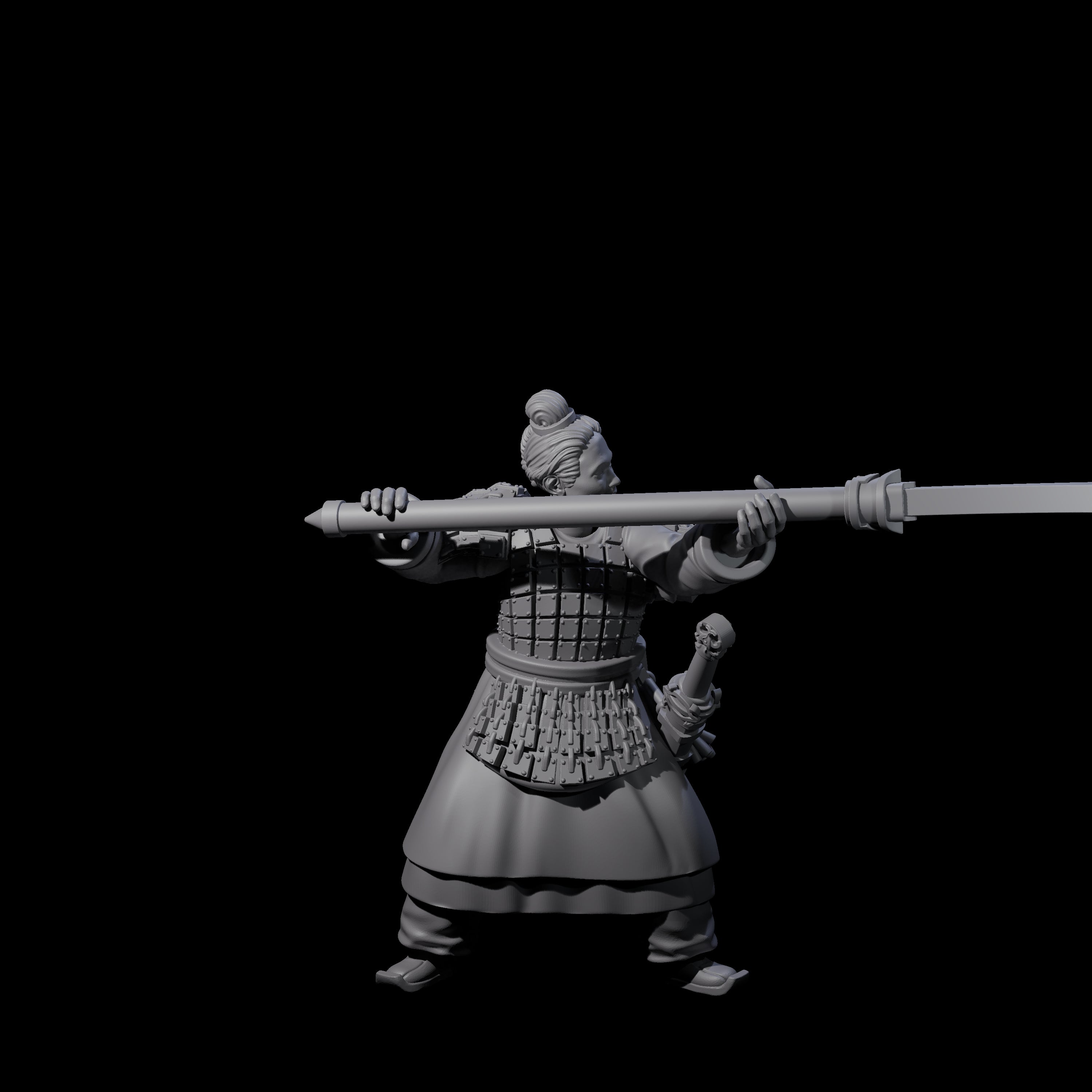 Chinese Terracotta Reaching Polearm Warrior D Miniature for Dungeons and Dragons, Pathfinder or other TTRPGs