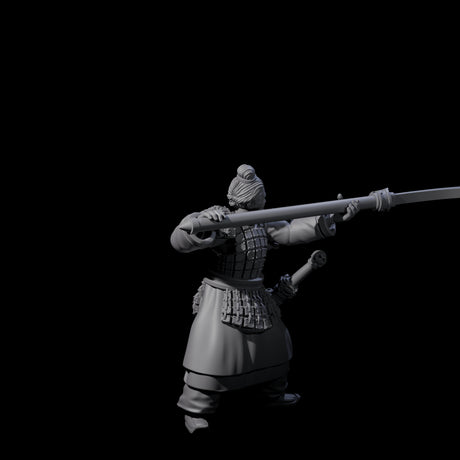 Chinese Terracotta Reaching Polearm Warrior D Miniature for Dungeons and Dragons, Pathfinder or other TTRPGs