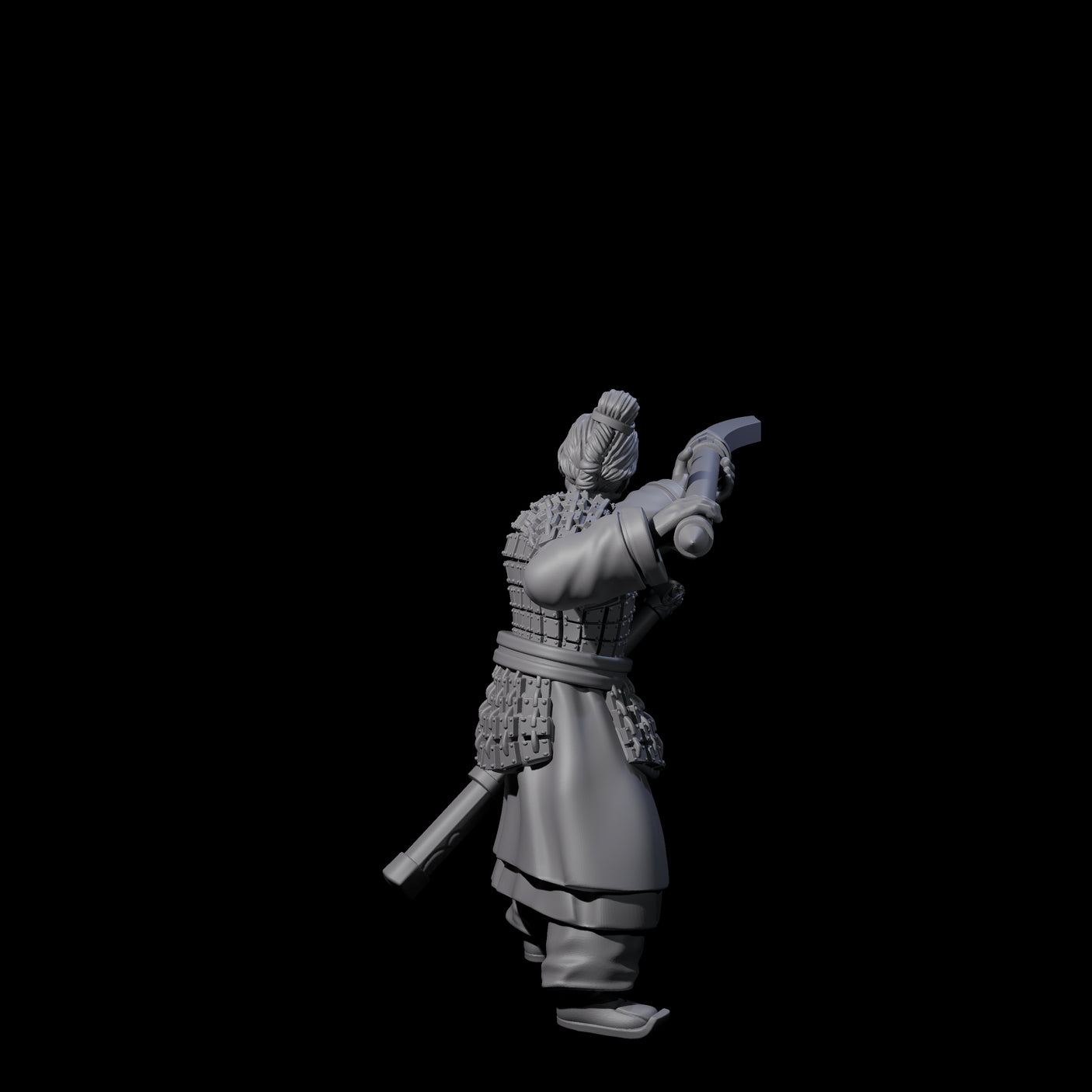 Chinese Terracotta Reaching Polearm Warrior D Miniature for Dungeons and Dragons, Pathfinder or other TTRPGs