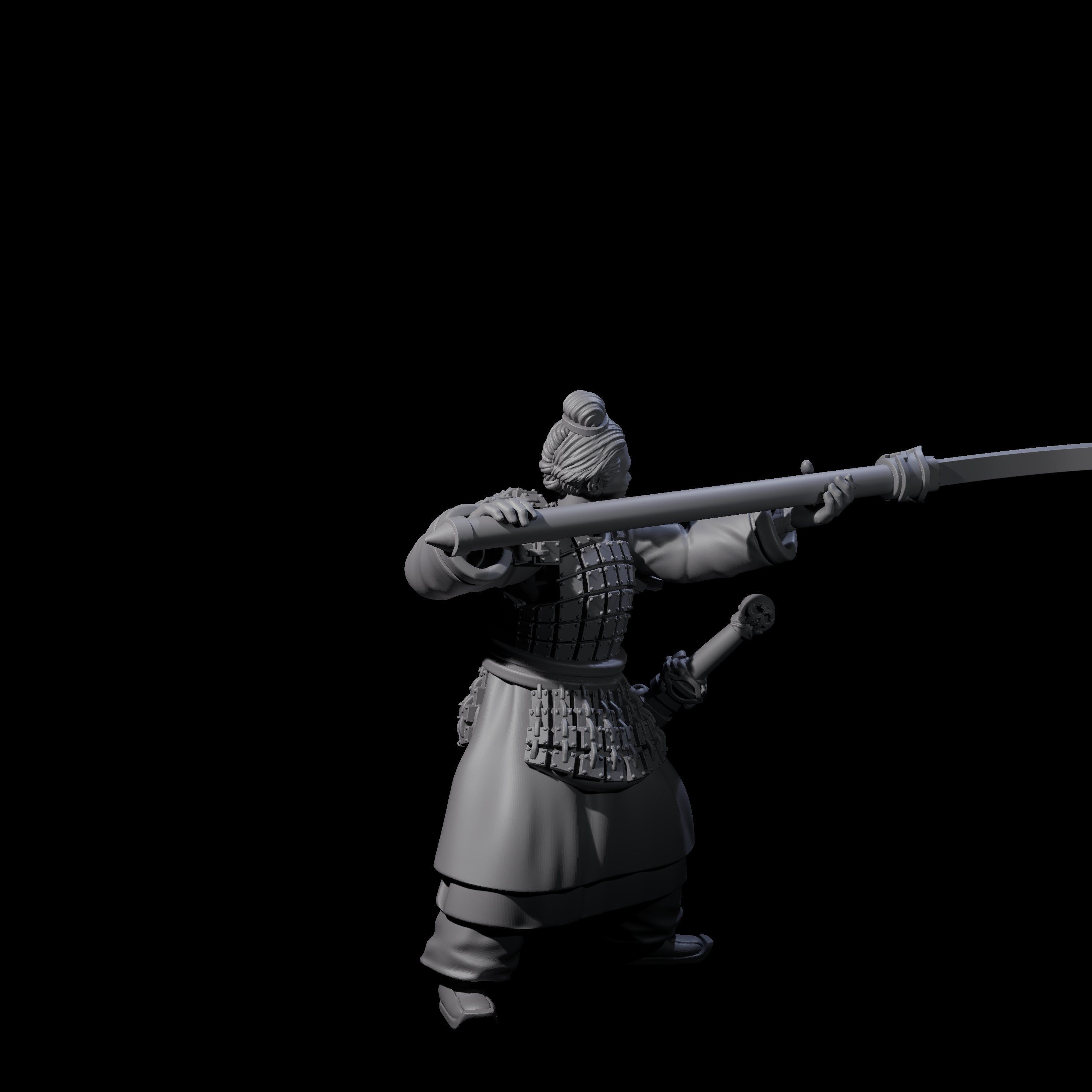 Chinese Terracotta Reaching Polearm Warrior D Miniature for Dungeons and Dragons, Pathfinder or other TTRPGs
