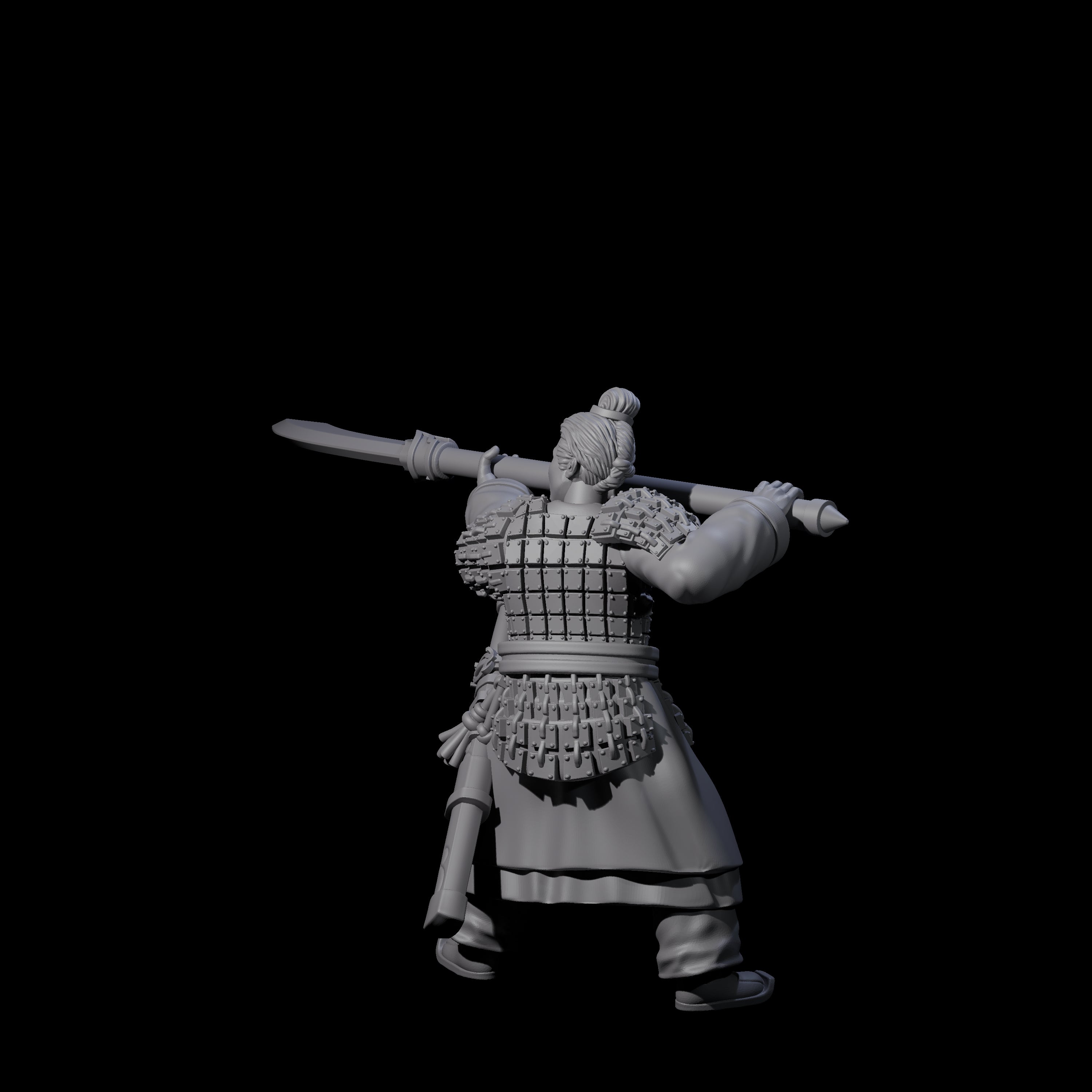 Chinese Terracotta Reaching Polearm Warrior D Miniature for Dungeons and Dragons, Pathfinder or other TTRPGs