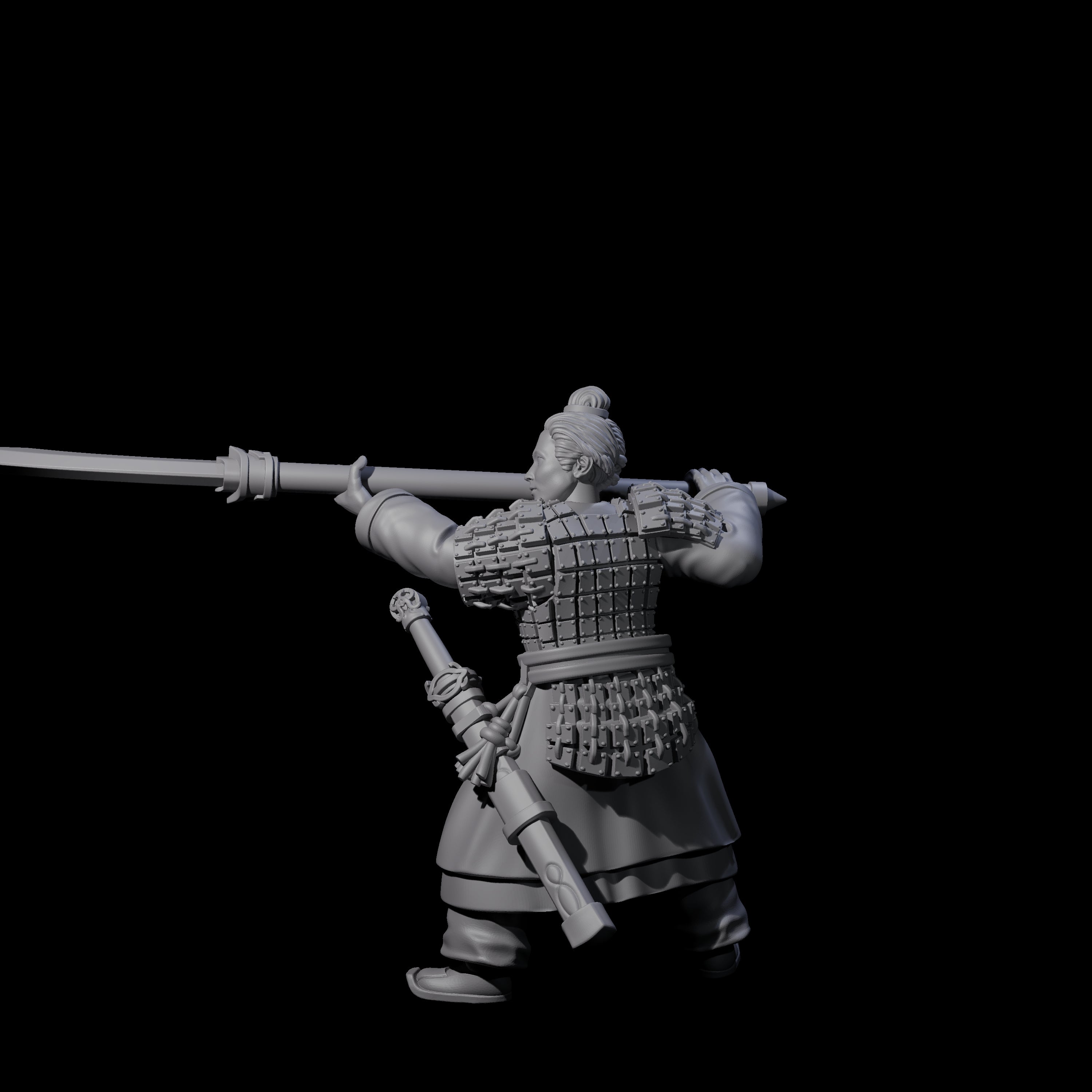 Chinese Terracotta Reaching Polearm Warrior D Miniature for Dungeons and Dragons, Pathfinder or other TTRPGs