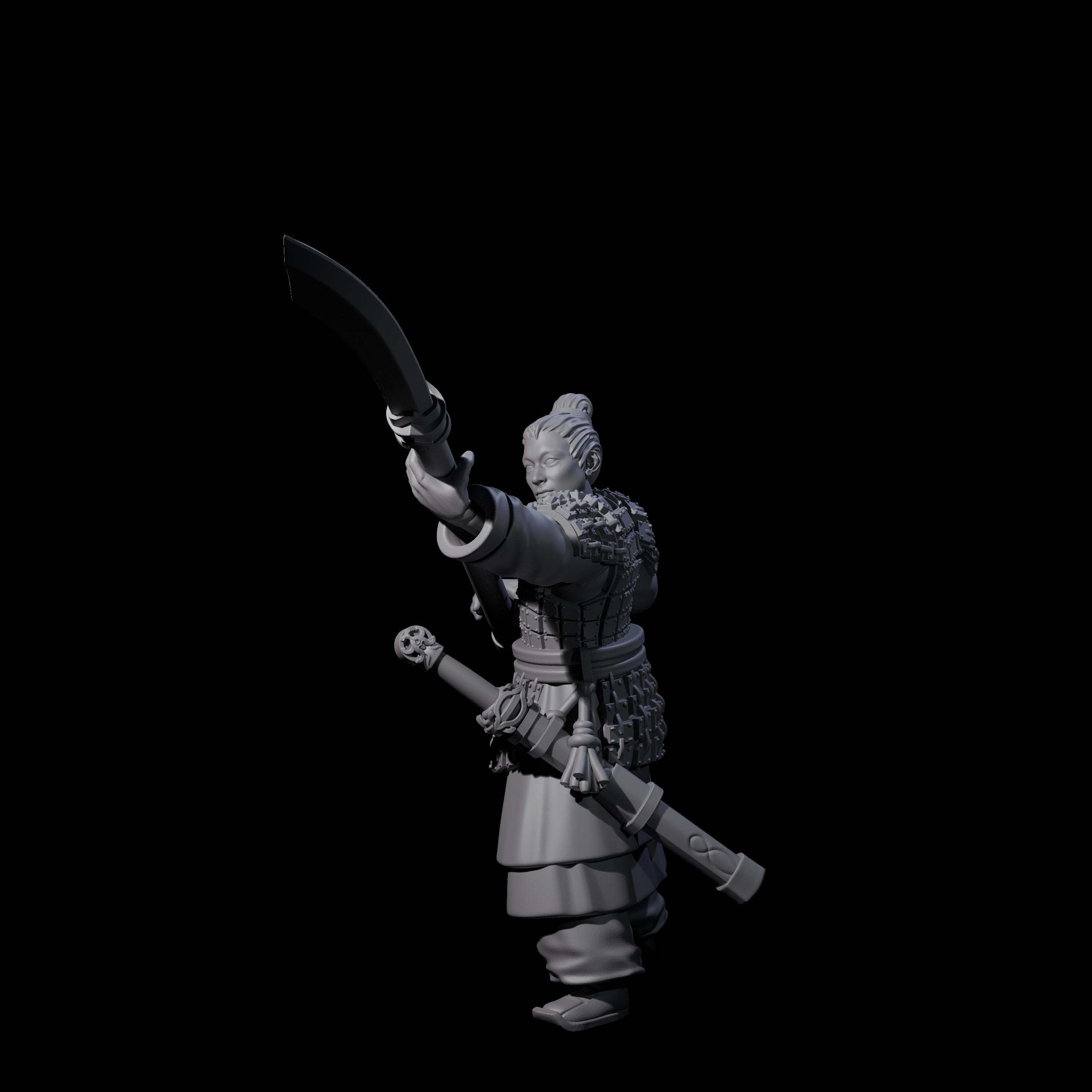 Chinese Terracotta Reaching Polearm Warrior E Miniature for Dungeons and Dragons, Pathfinder or other TTRPGs