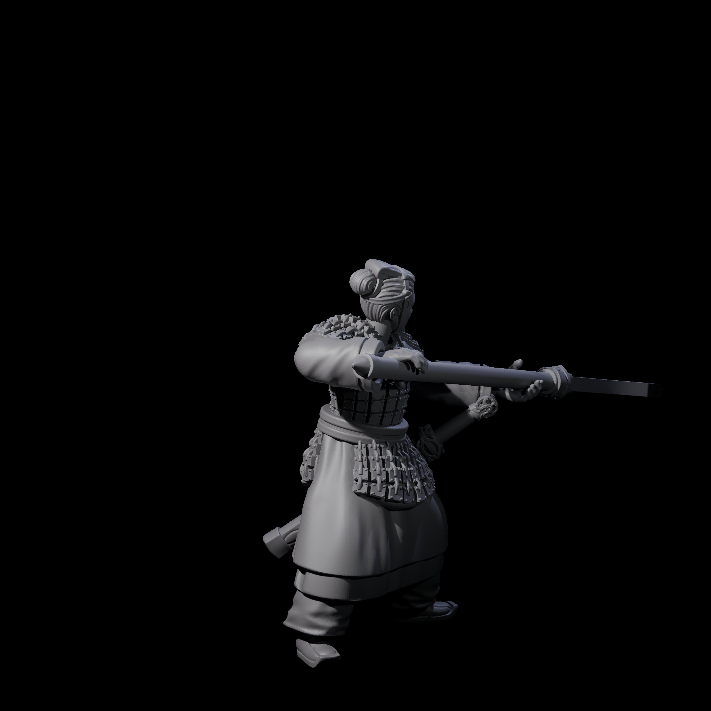 Chinese Terracotta Reaching Polearm Warrior F Miniature for Dungeons and Dragons, Pathfinder or other TTRPGs