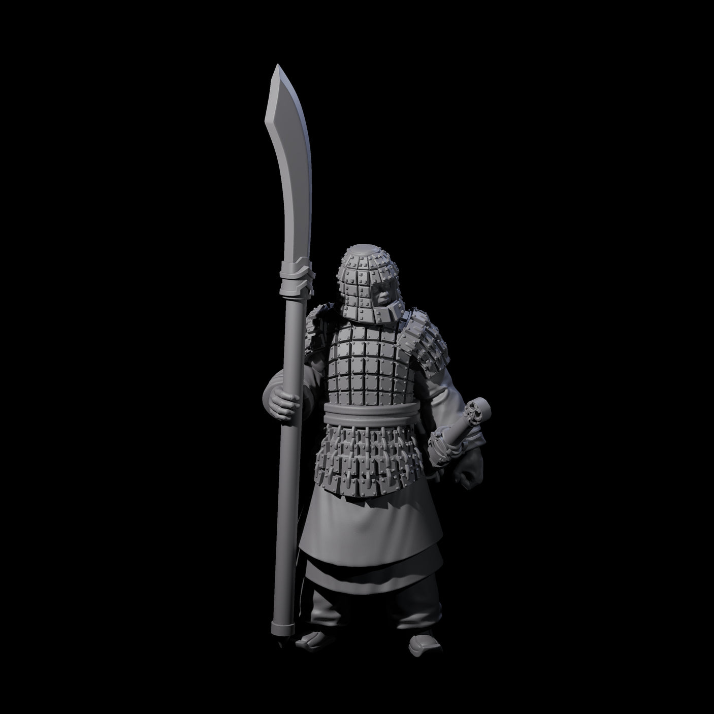 Chinese Terracotta Reaching Polearm Warrior H Miniature for Dungeons and Dragons, Pathfinder or other TTRPGs