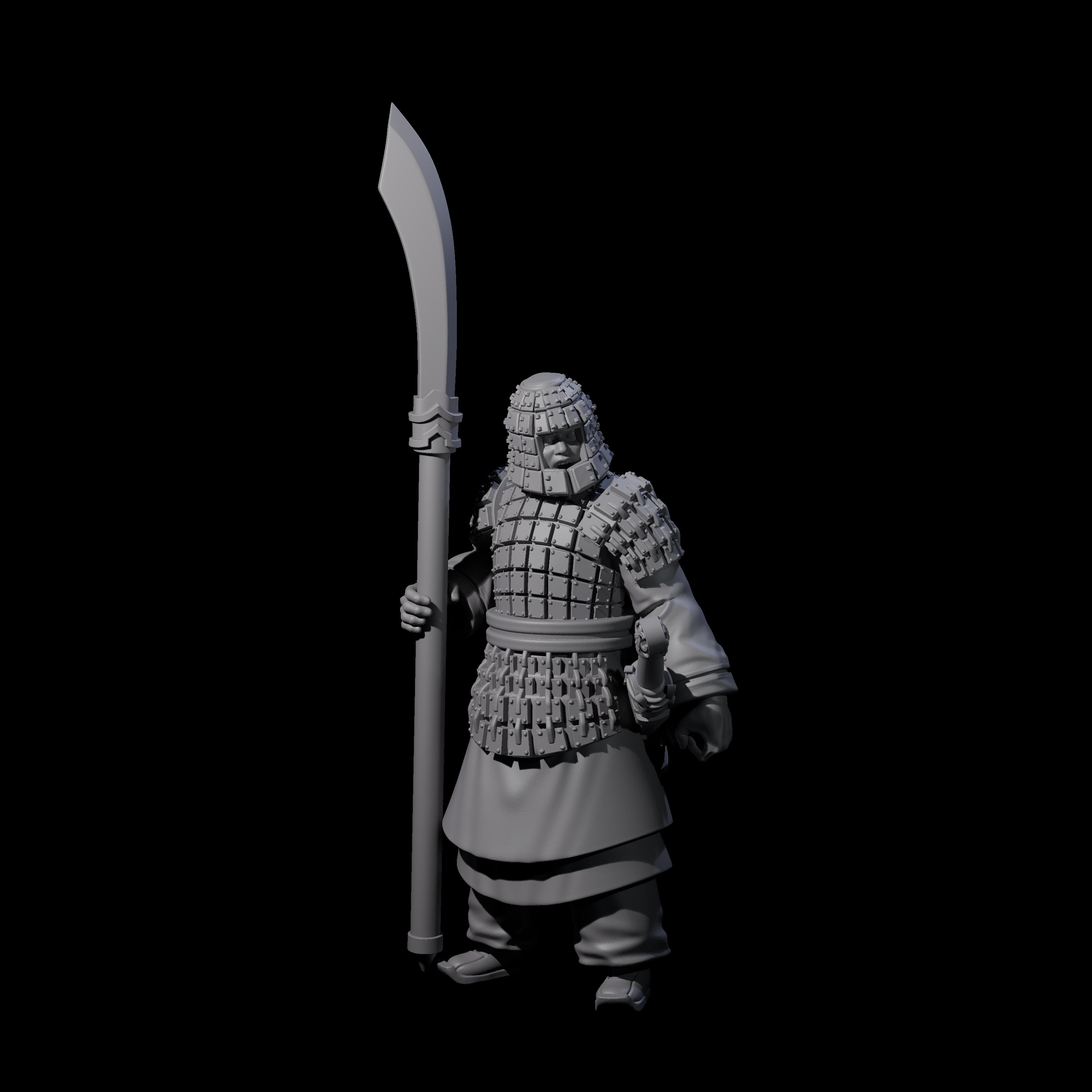 Chinese Terracotta Reaching Polearm Warrior H Miniature for Dungeons and Dragons, Pathfinder or other TTRPGs