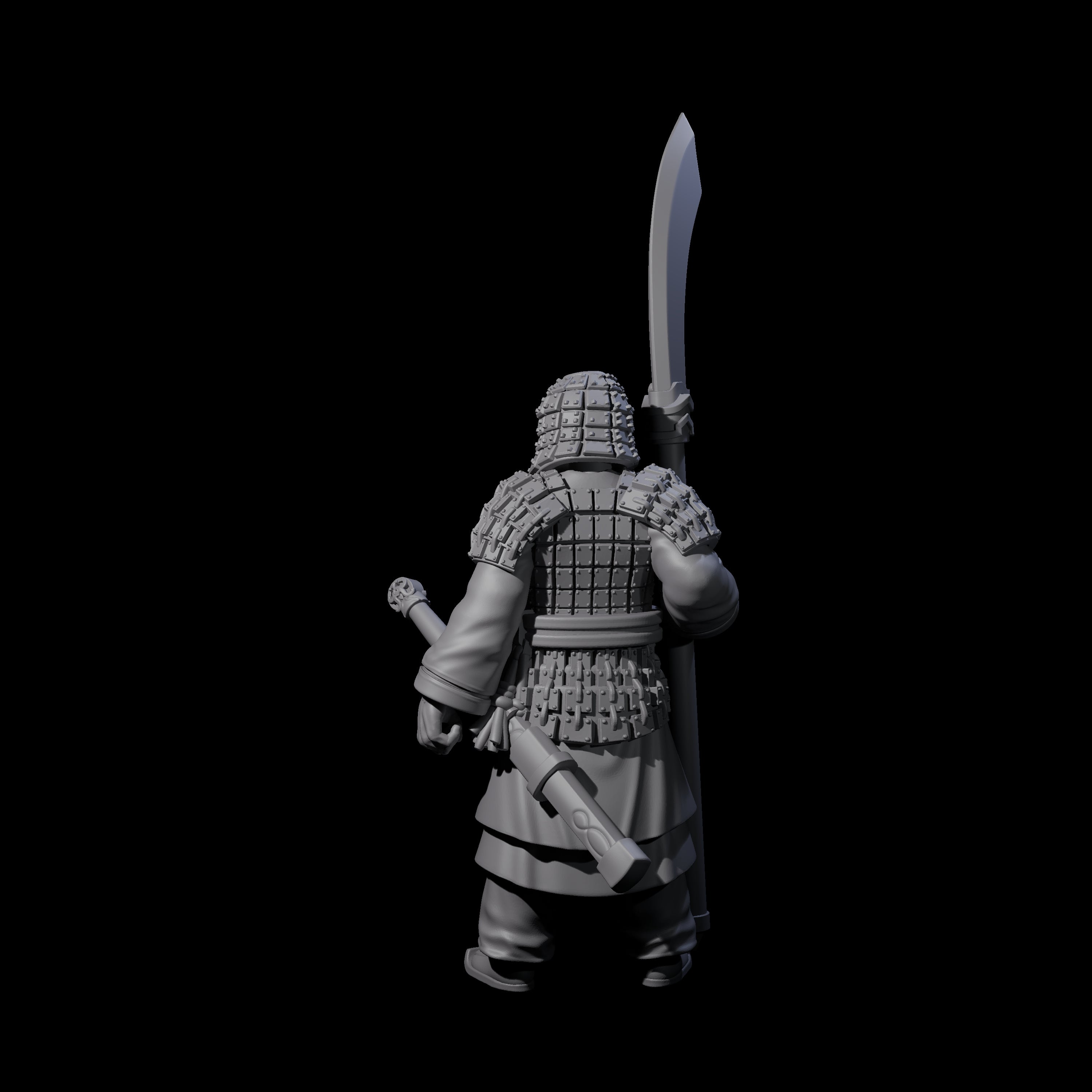 Chinese Terracotta Reaching Polearm Warrior H Miniature for Dungeons and Dragons, Pathfinder or other TTRPGs