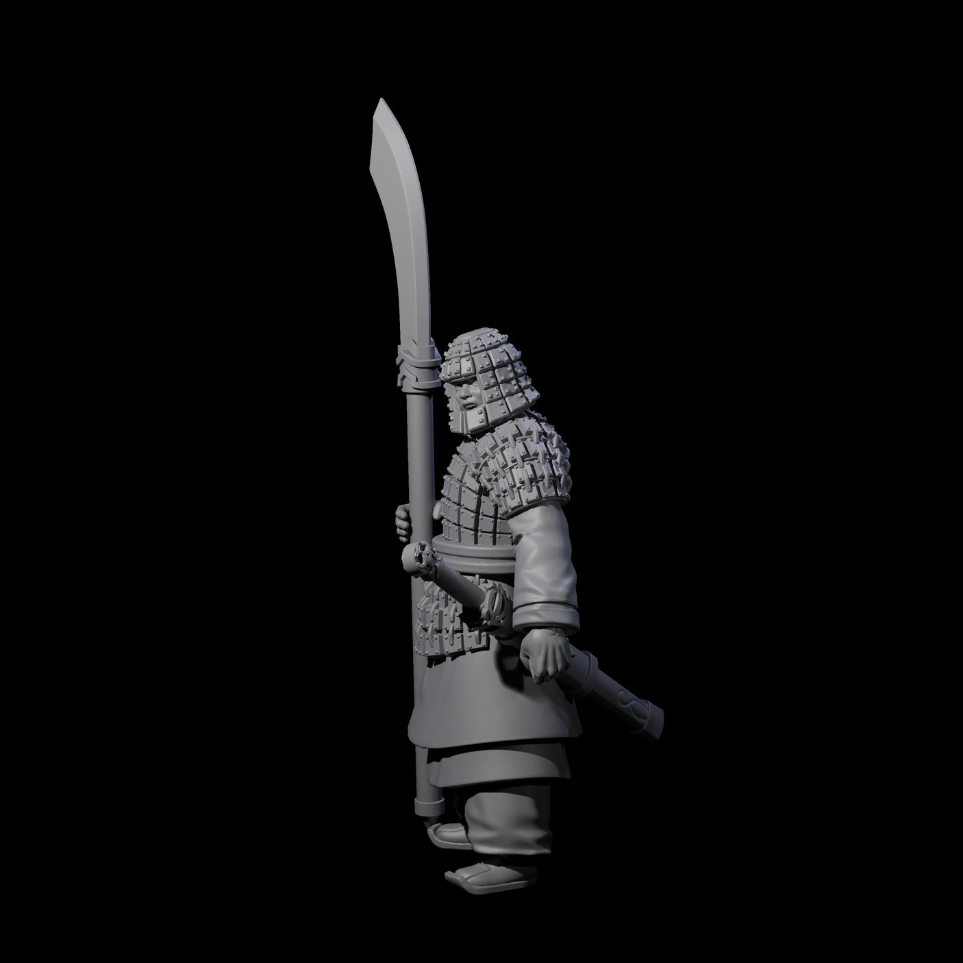 Chinese Terracotta Reaching Polearm Warrior H Miniature for Dungeons and Dragons, Pathfinder or other TTRPGs