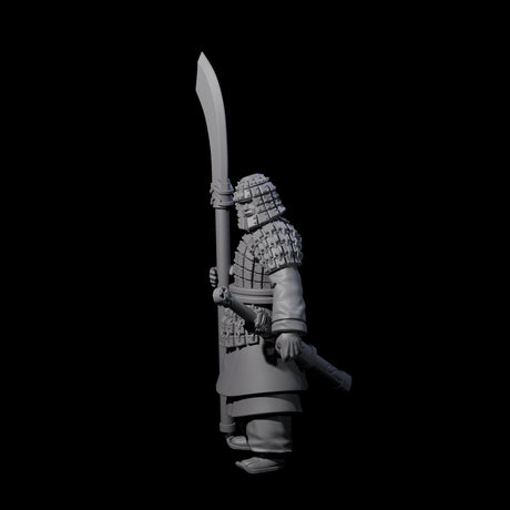 Chinese Terracotta Reaching Polearm Warrior H Miniature for Dungeons and Dragons, Pathfinder or other TTRPGs