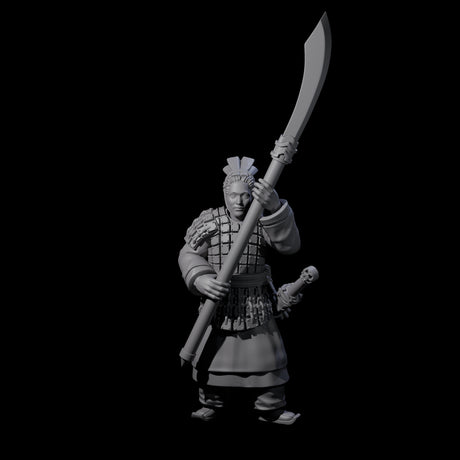 Chinese Terracotta Reaching Polearm Warrior I Miniature for Dungeons and Dragons, Pathfinder or other TTRPGs