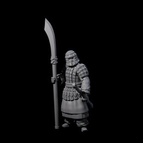 Chinese Terracotta Reaching Polearm Warrior J Miniature for Dungeons and Dragons, Pathfinder or other TTRPGs