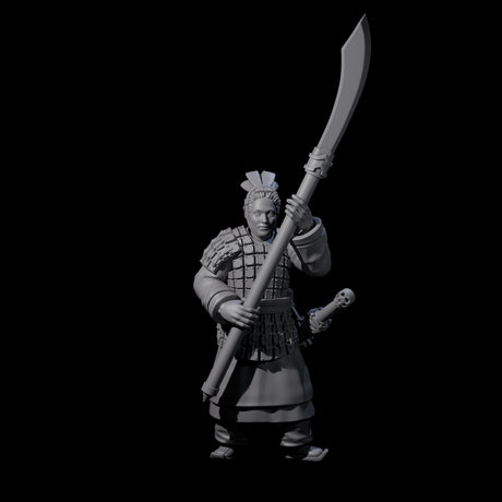 Chinese Terracotta Reaching Polearm Warriors Miniature for Dungeons and Dragons, Pathfinder or other TTRPGs
