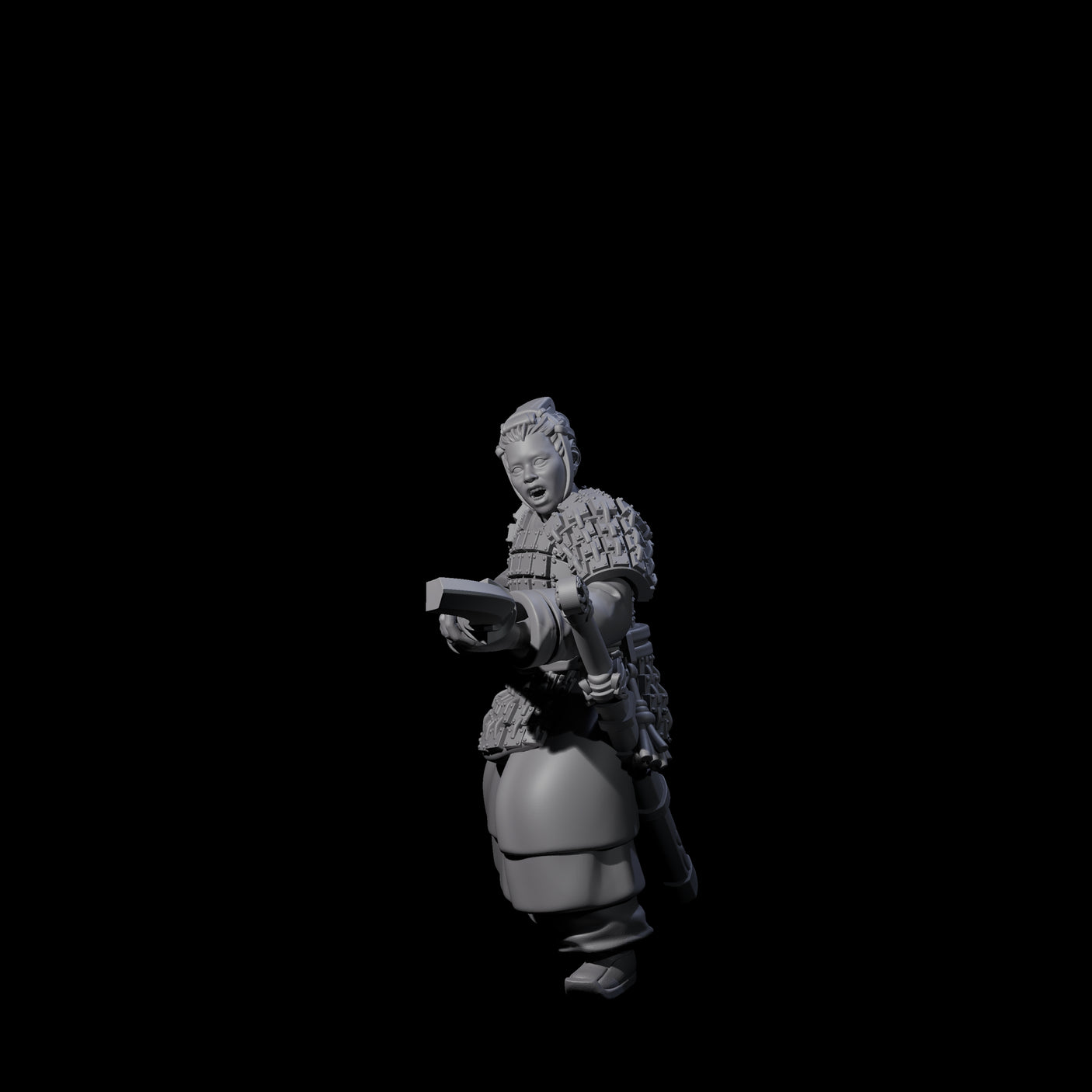 Chinese Terracotta Reaching Polearm Warriors Miniature for Dungeons and Dragons, Pathfinder or other TTRPGs