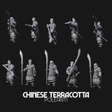 Chinese Terracotta Reaching Polearm Warriors Miniature for Dungeons and Dragons, Pathfinder or other TTRPGs