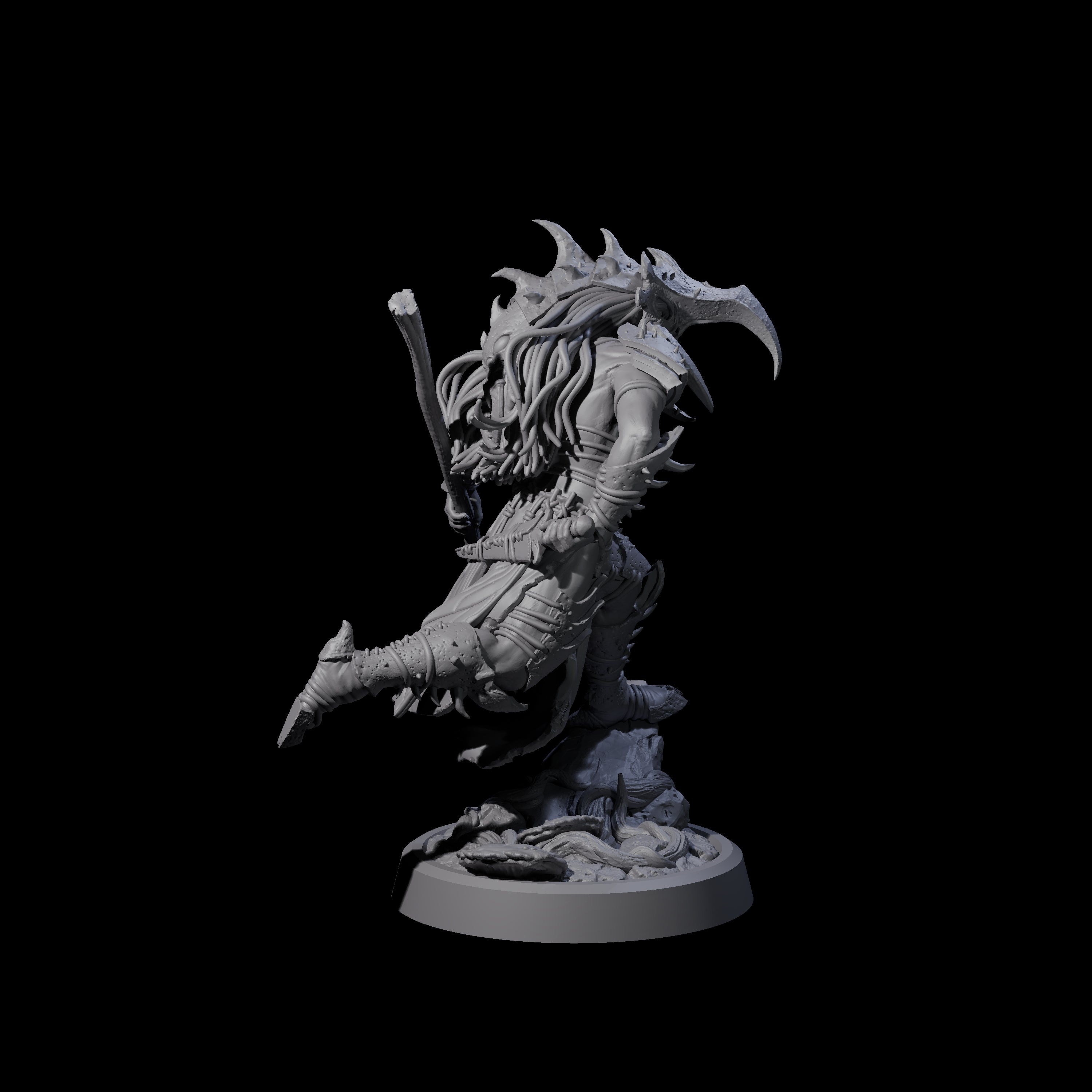 Chitinous Armour Wearing Forest Warrior Miniature for Dungeons and Dragons, Pathfinder or other TTRPGs