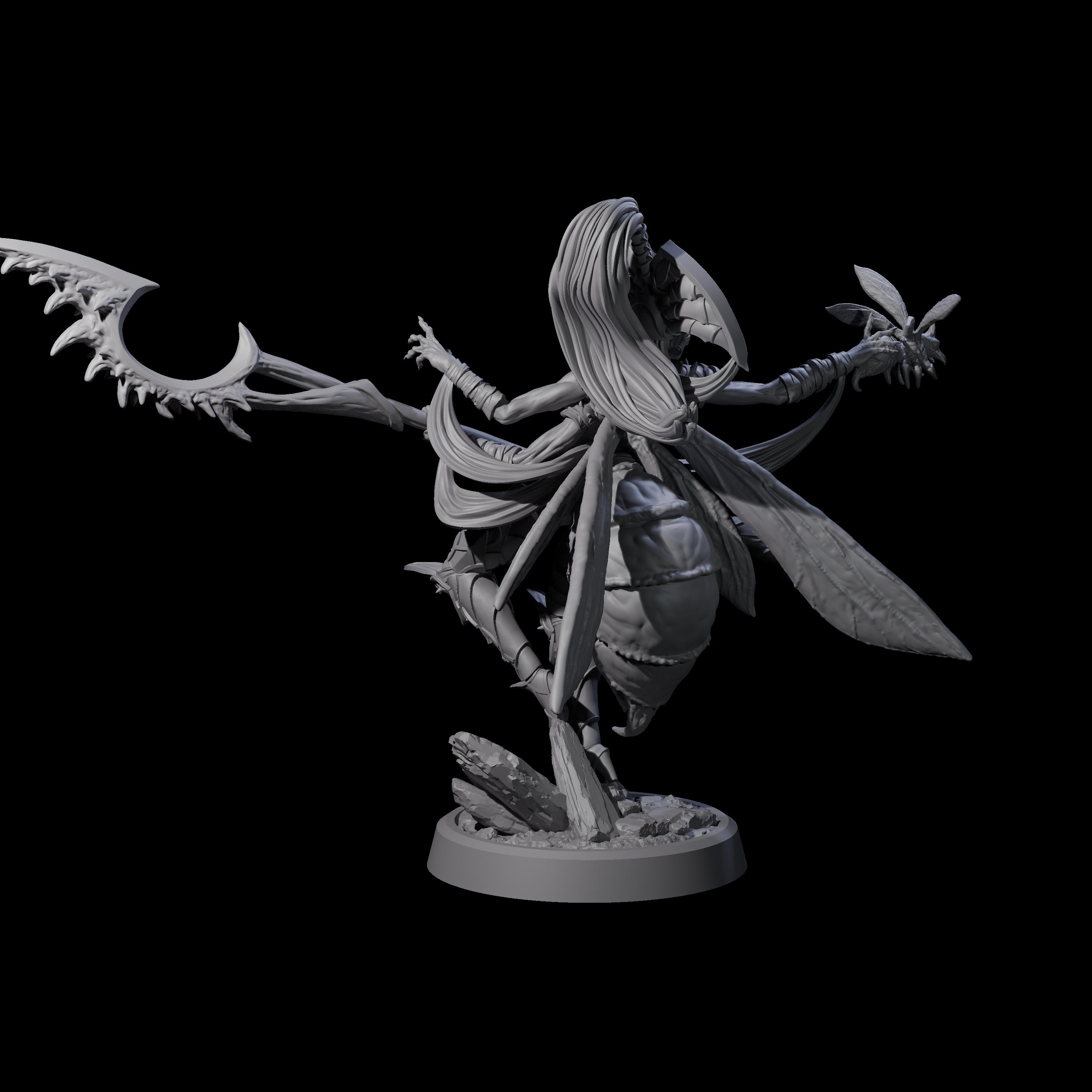 Chitinous Psionic Seer B Miniature for Dungeons and Dragons, Pathfinder or other TTRPGs