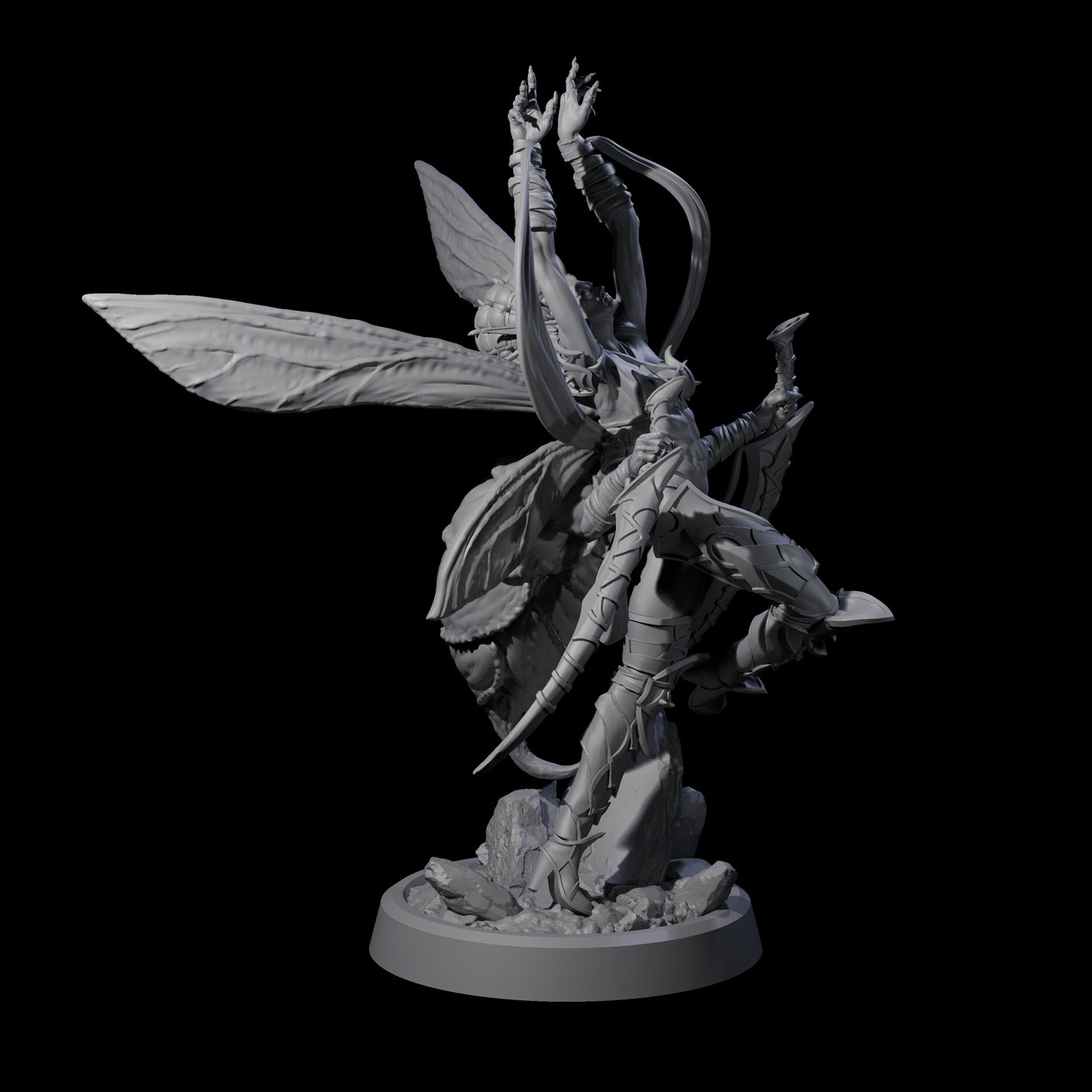 Chitinous Psionic Seer D Miniature for Dungeons and Dragons, Pathfinder or other TTRPGs