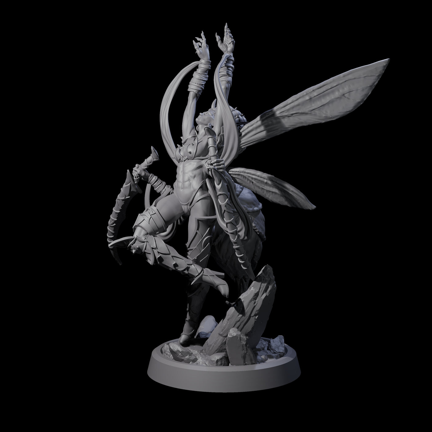 Chitinous Psionic Seer D Miniature for Dungeons and Dragons, Pathfinder or other TTRPGs