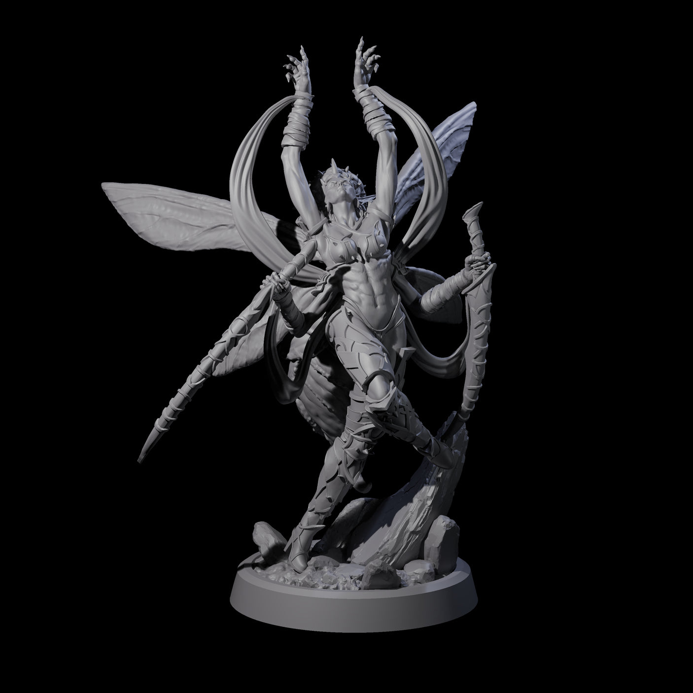Chitinous Psionic Seer D Miniature for Dungeons and Dragons, Pathfinder or other TTRPGs