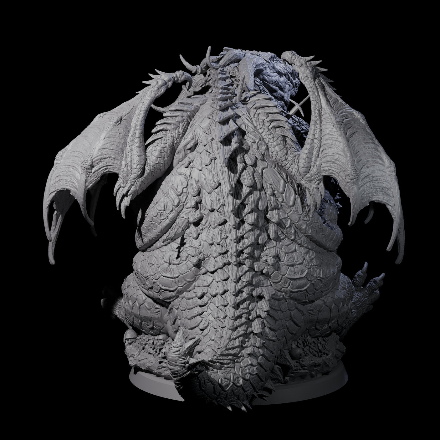 Chomping Fat Dragon Miniature for Dungeons and Dragons, Pathfinder or other TTRPGs