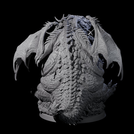 Chomping Fat Dragon Miniature for Dungeons and Dragons, Pathfinder or other TTRPGs