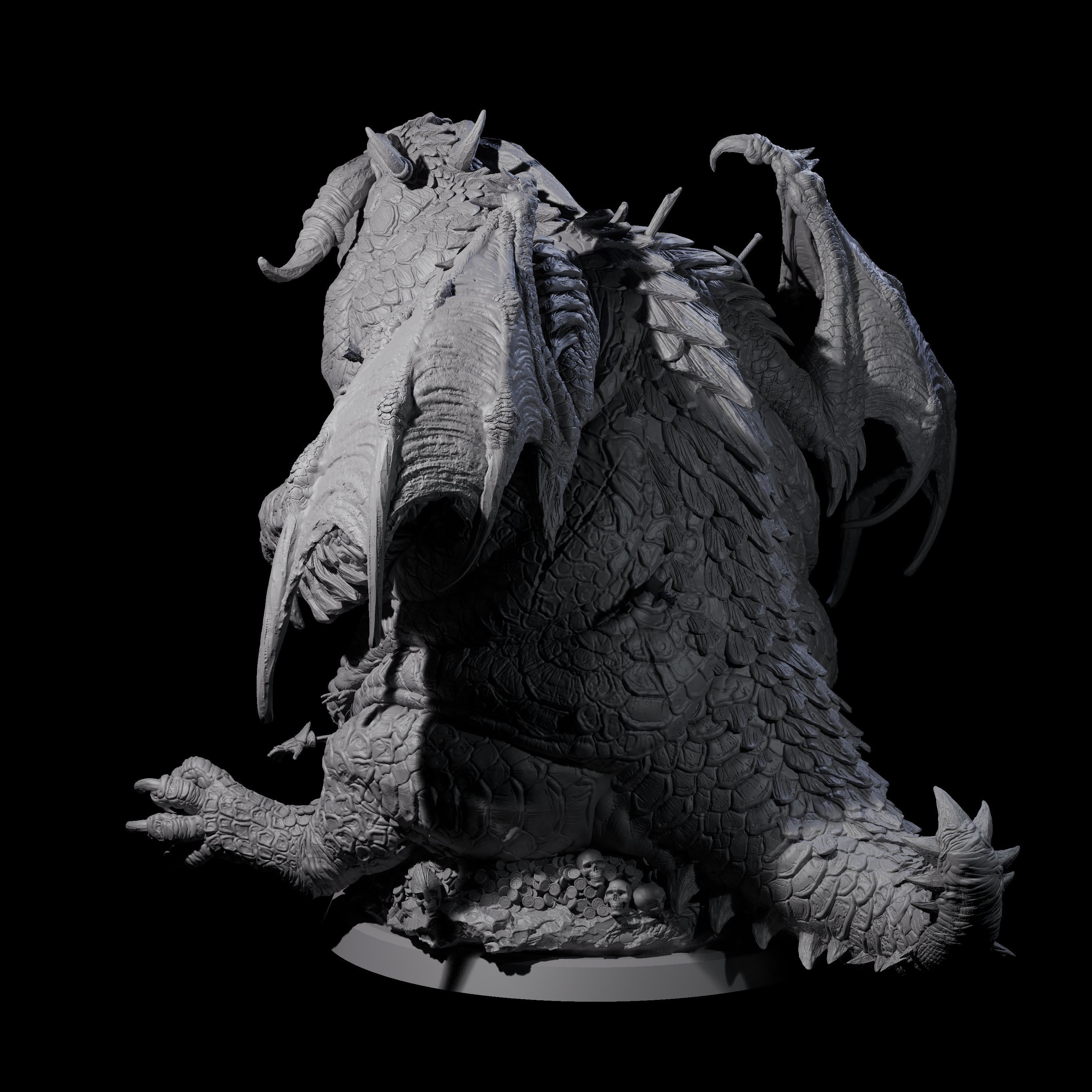 Chomping Fat Dragon Miniature for Dungeons and Dragons, Pathfinder or other TTRPGs