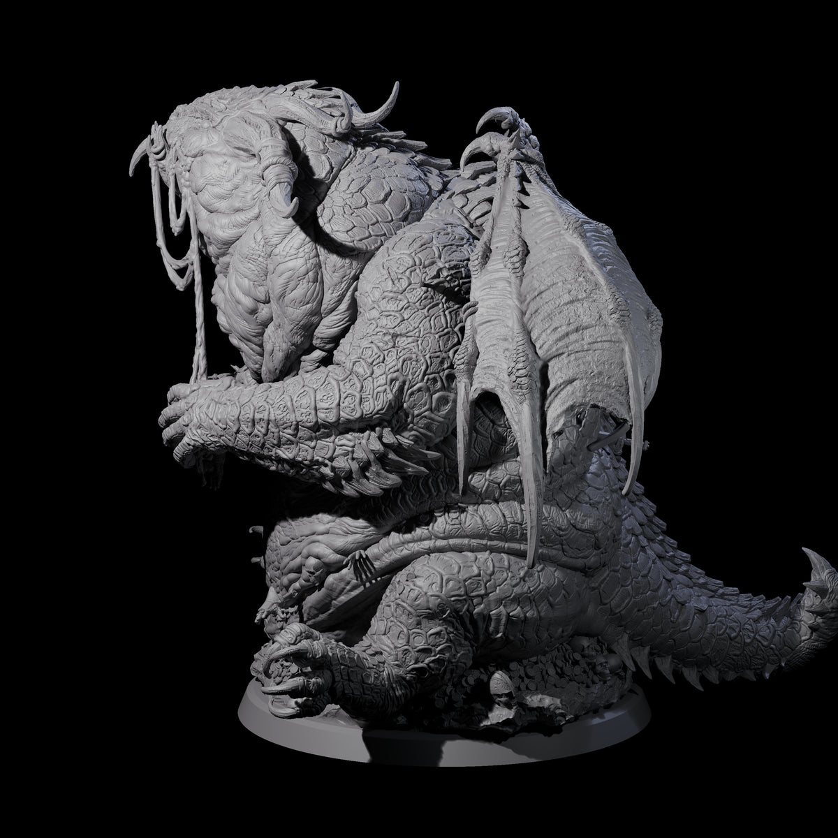 Chomping Fat Dragon Miniature for Dungeons and Dragons, Pathfinder or other TTRPGs
