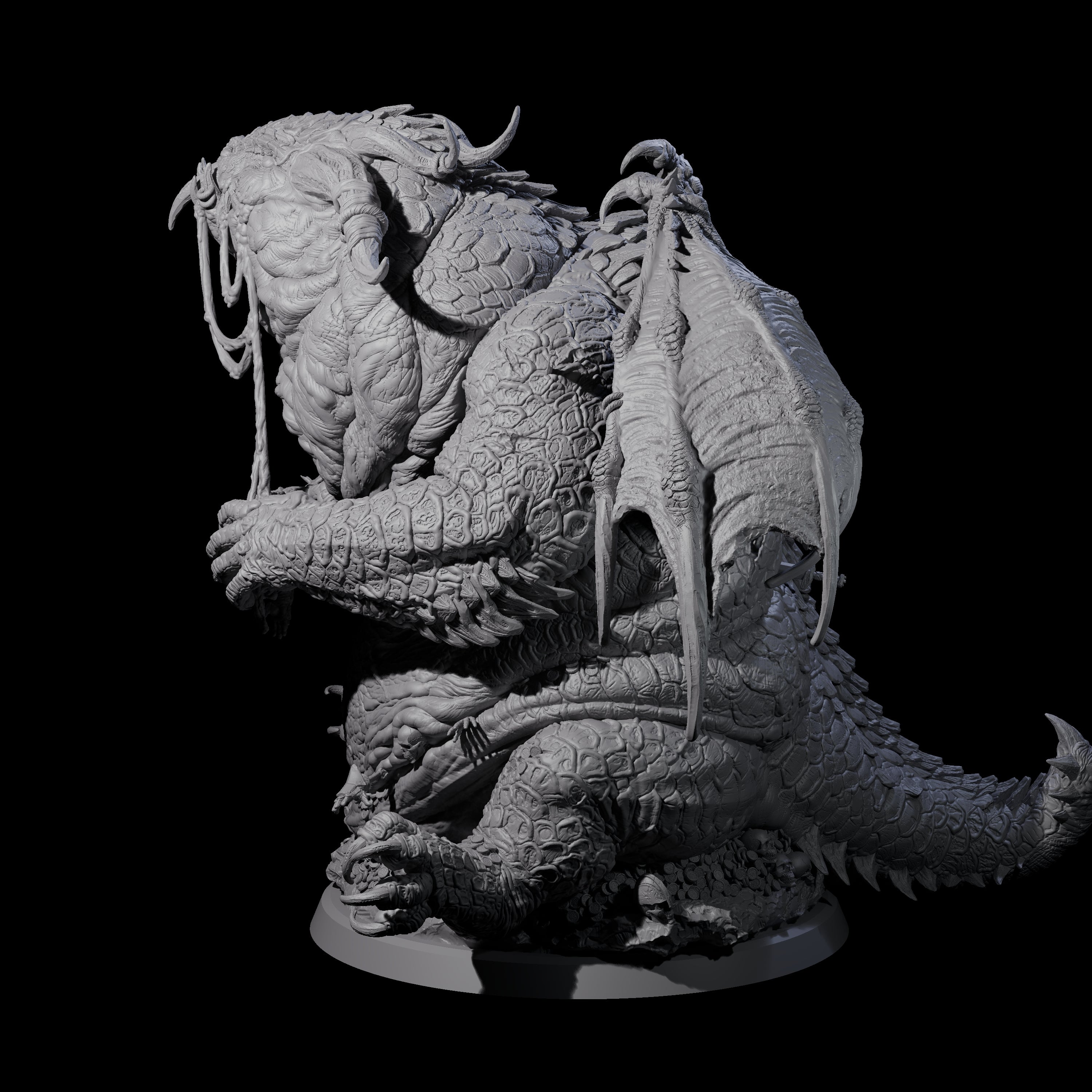 Chomping Fat Dragon Miniature for Dungeons and Dragons, Pathfinder or other TTRPGs