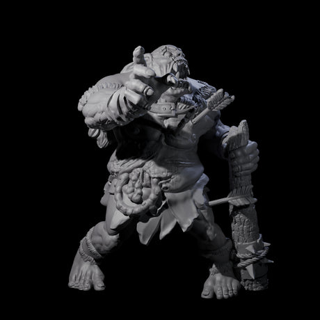 Chomping Zombie Ogre Miniature for Dungeons and Dragons, Pathfinder or other TTRPGs