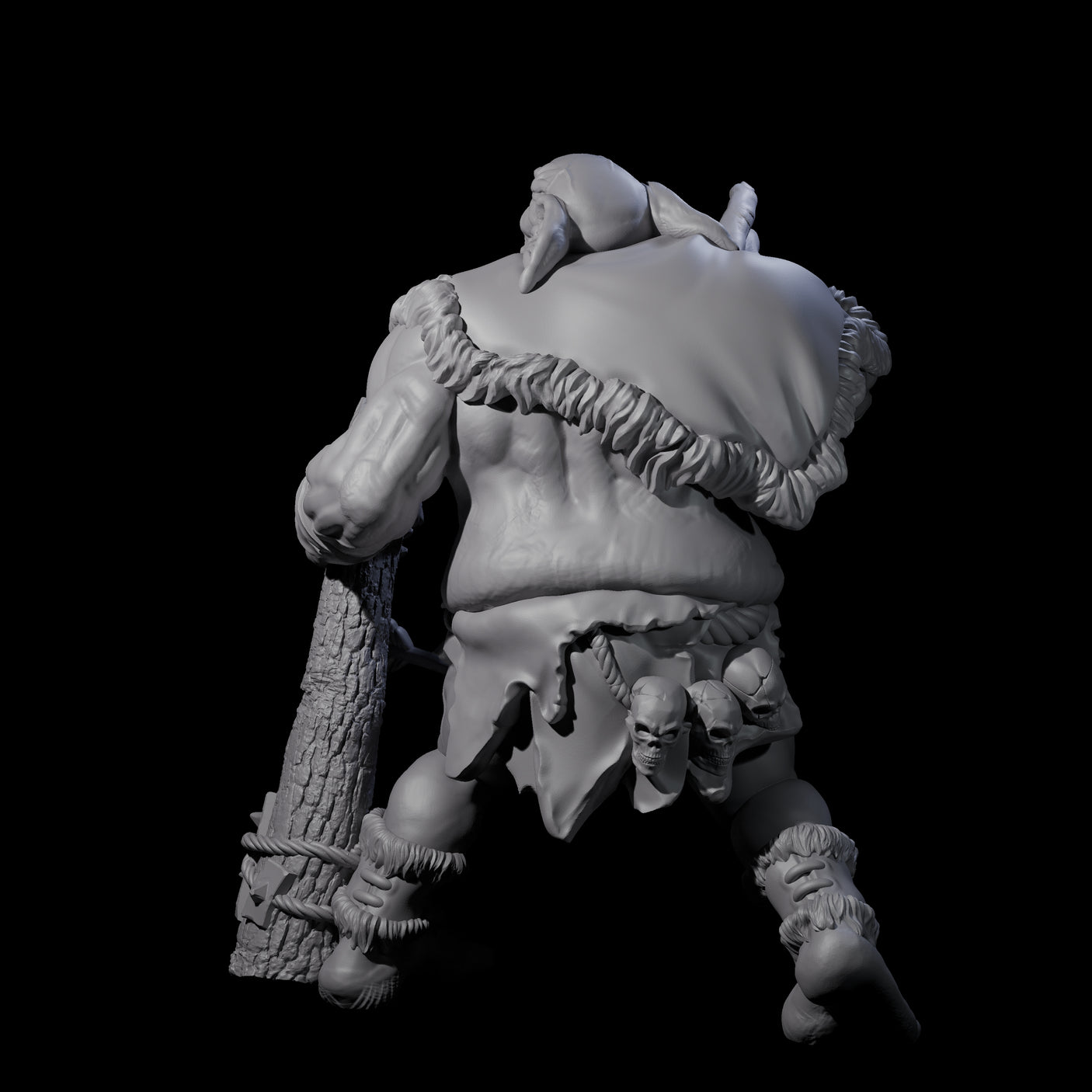 Chomping Zombie Ogre Miniature for Dungeons and Dragons, Pathfinder or other TTRPGs