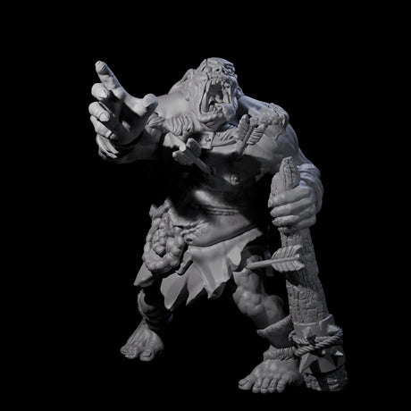 Chomping Zombie Ogre Miniature for Dungeons and Dragons, Pathfinder or other TTRPGs