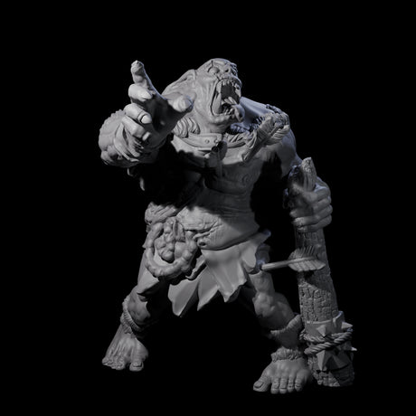 Chomping Zombie Ogre Miniature for Dungeons and Dragons, Pathfinder or other TTRPGs