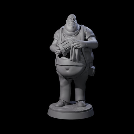 Chubby Tavern Owner Miniature for Dungeons and Dragons, Pathfinder or other TTRPGs