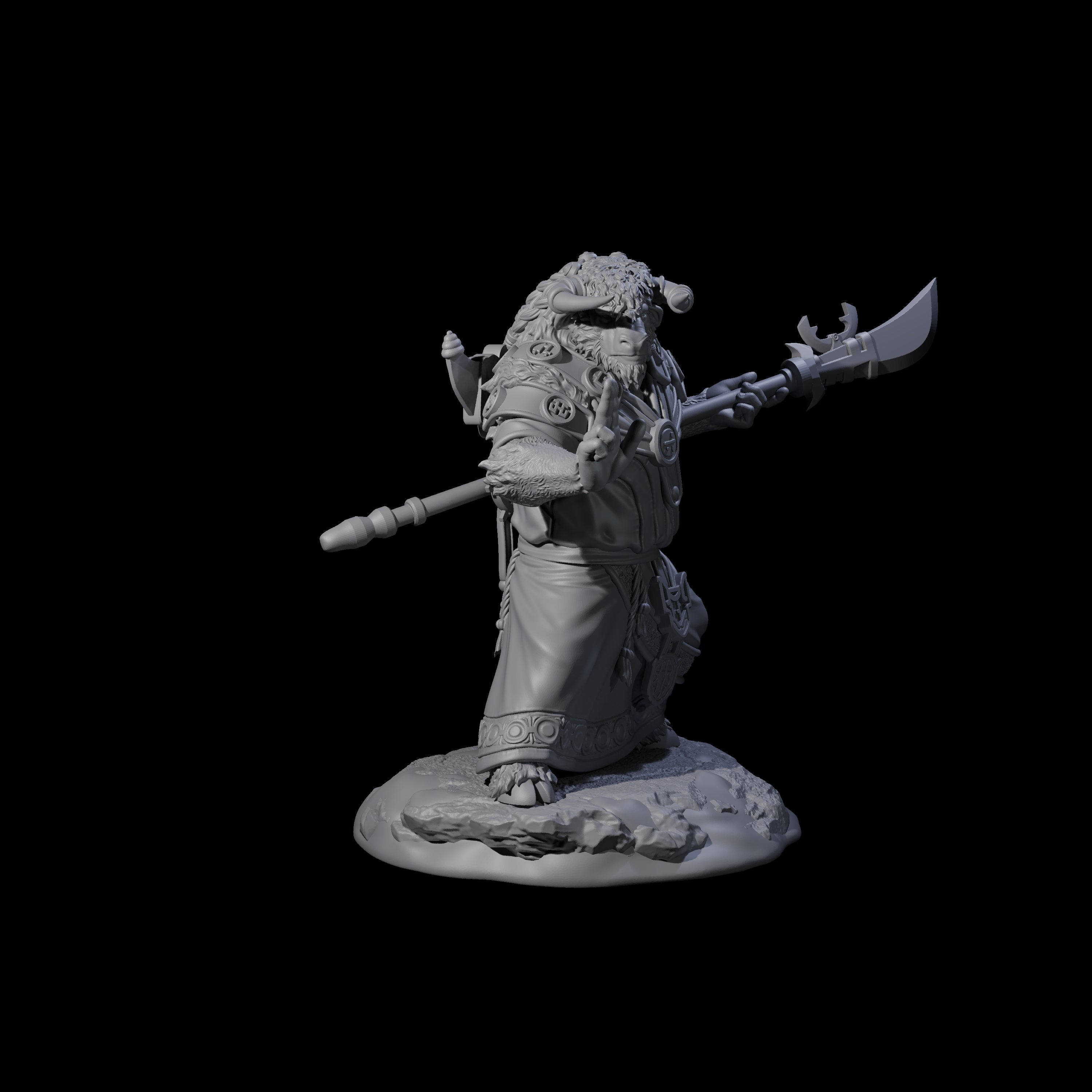 Civilised Yakfolk B Miniature for Dungeons and Dragons, Pathfinder or other TTRPGs