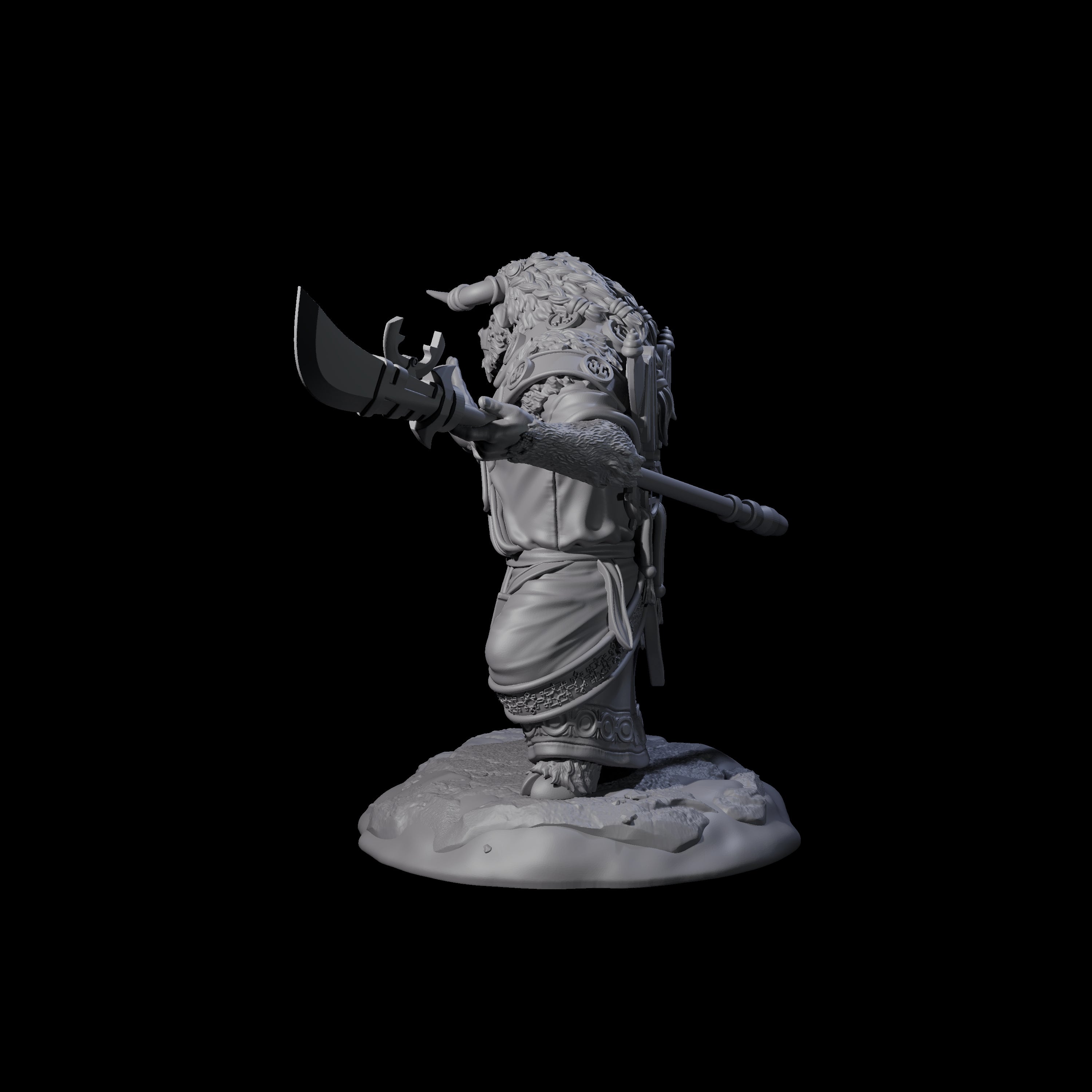 Civilised Yakfolk B Miniature for Dungeons and Dragons, Pathfinder or other TTRPGs