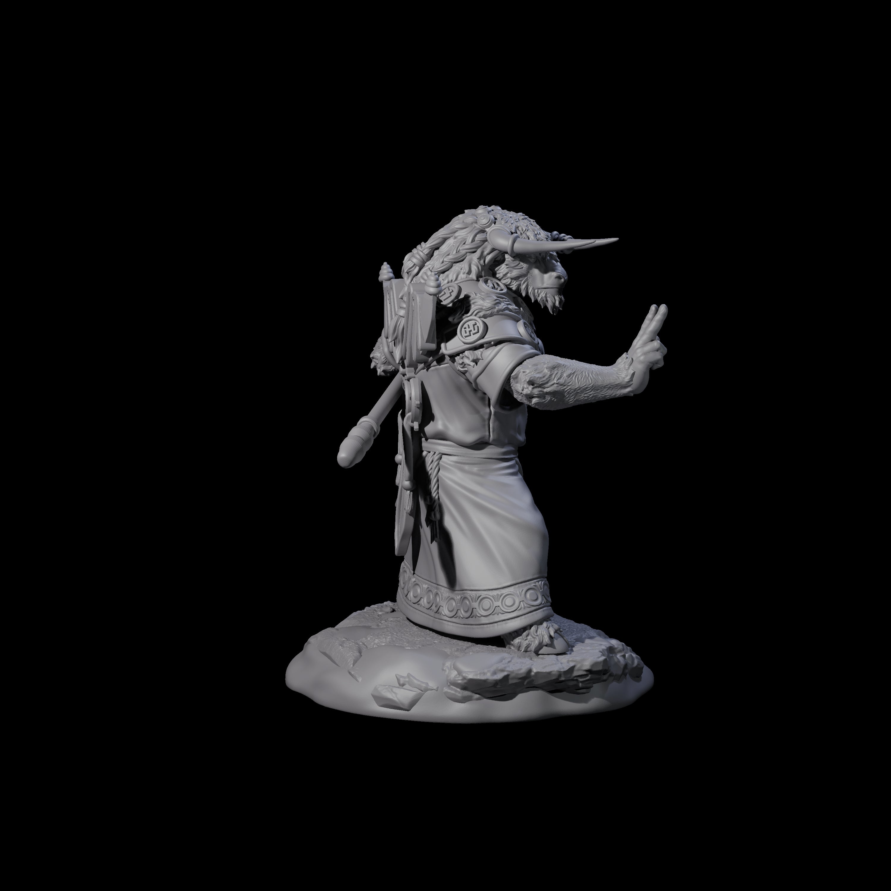 Civilised Yakfolk B Miniature for Dungeons and Dragons, Pathfinder or other TTRPGs