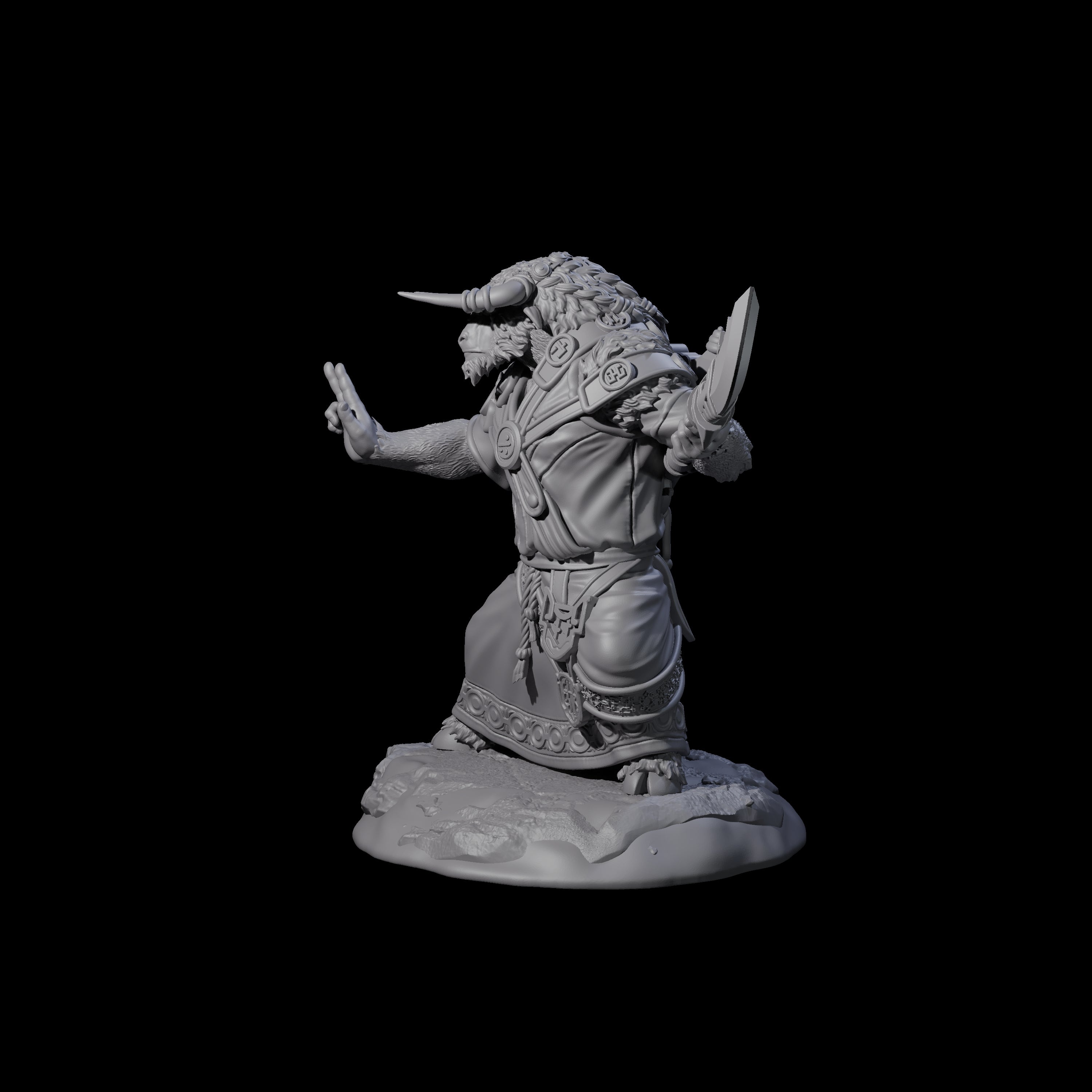 Civilised Yakfolk B Miniature for Dungeons and Dragons, Pathfinder or other TTRPGs