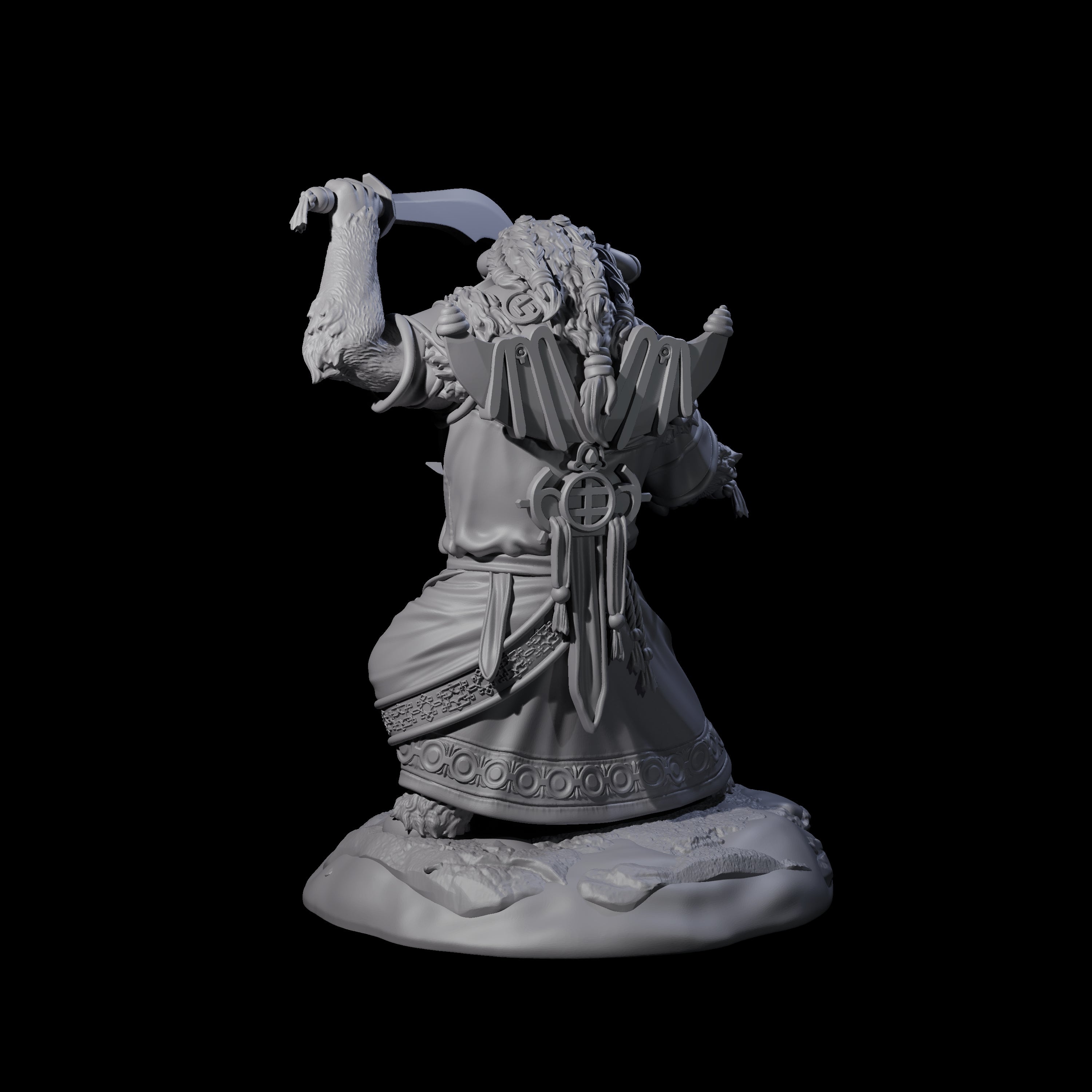 Civilised Yakfolk C Miniature for Dungeons and Dragons, Pathfinder or other TTRPGs