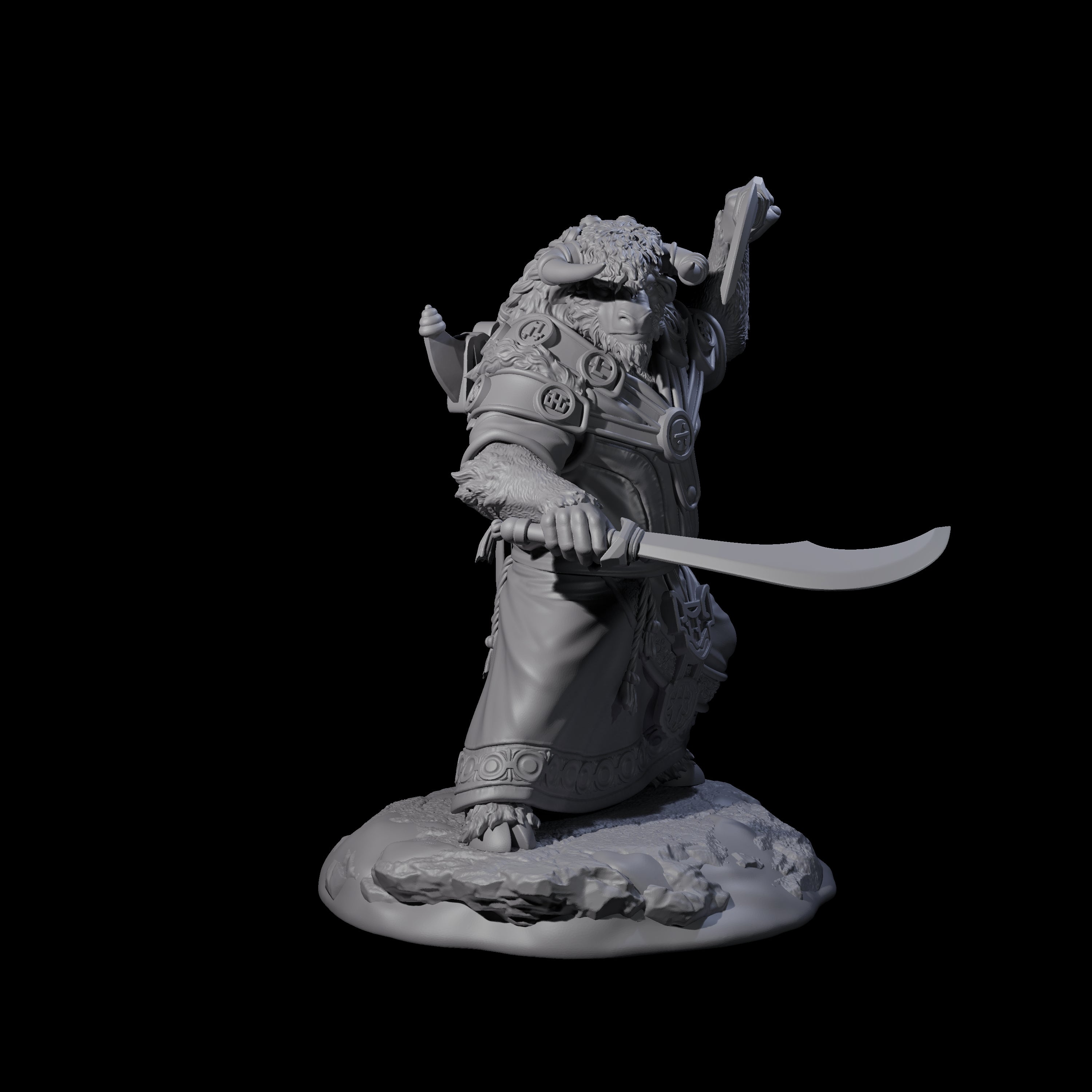 Civilised Yakfolk C Miniature for Dungeons and Dragons, Pathfinder or other TTRPGs