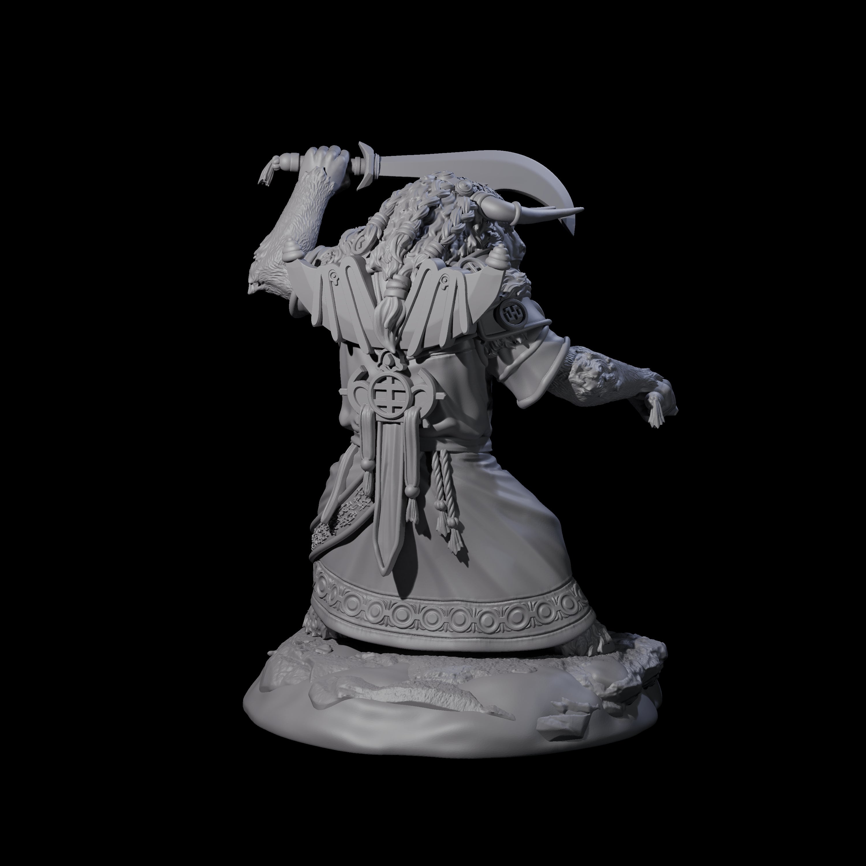 Civilised Yakfolk C Miniature for Dungeons and Dragons, Pathfinder or other TTRPGs