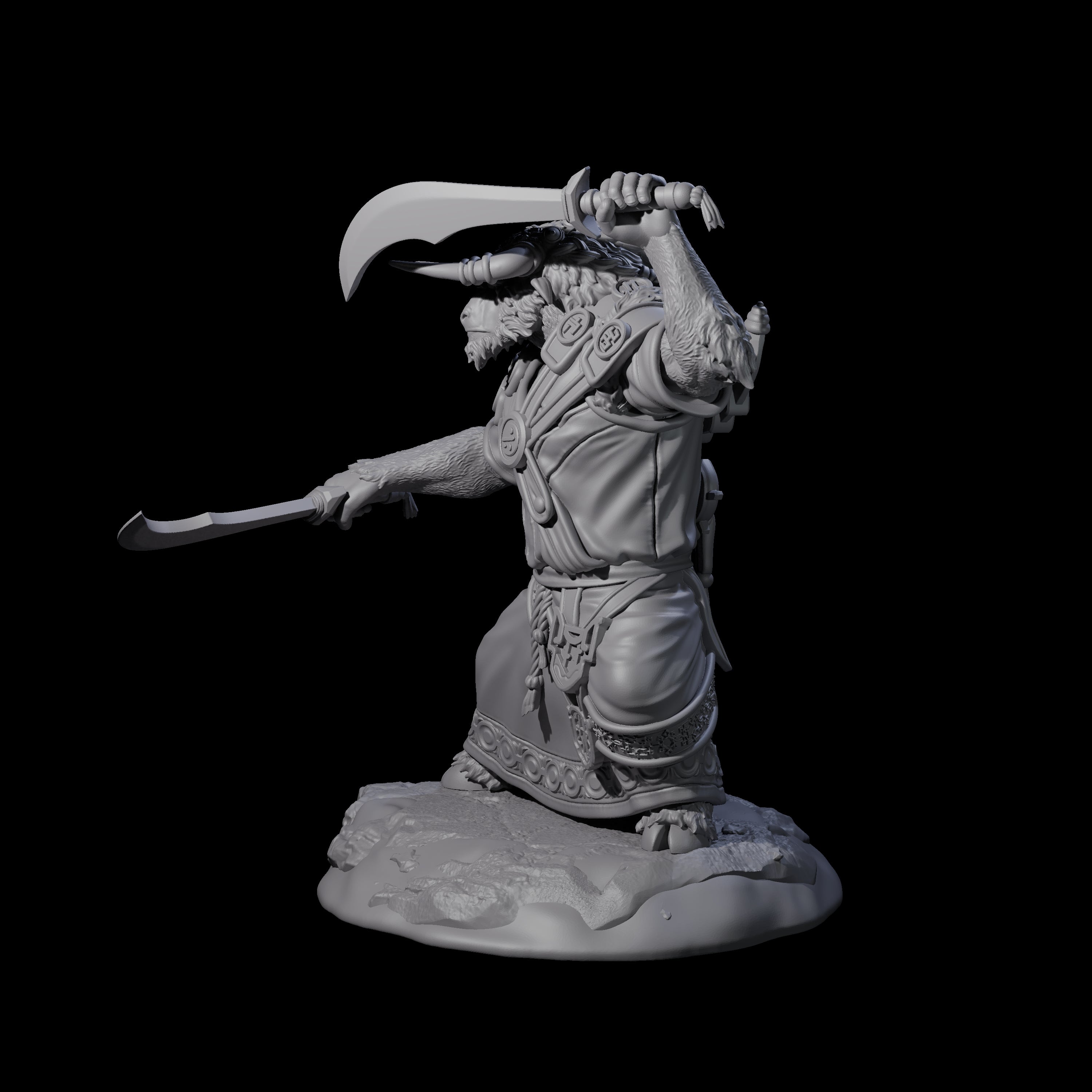 Civilised Yakfolk C Miniature for Dungeons and Dragons, Pathfinder or other TTRPGs